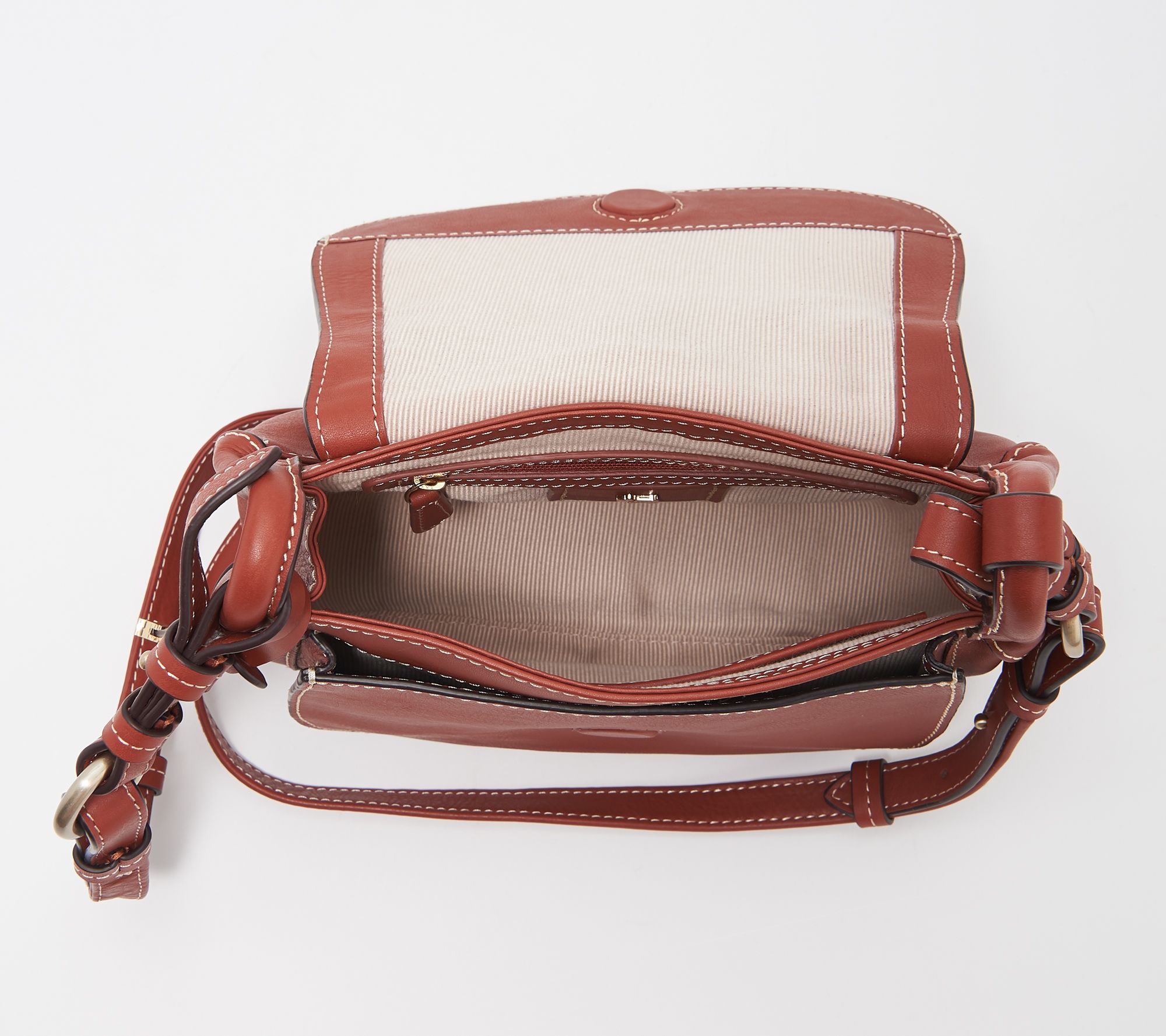 "As Is" RADLEY London Leather Medium Flapover Crossbody Harper Road
