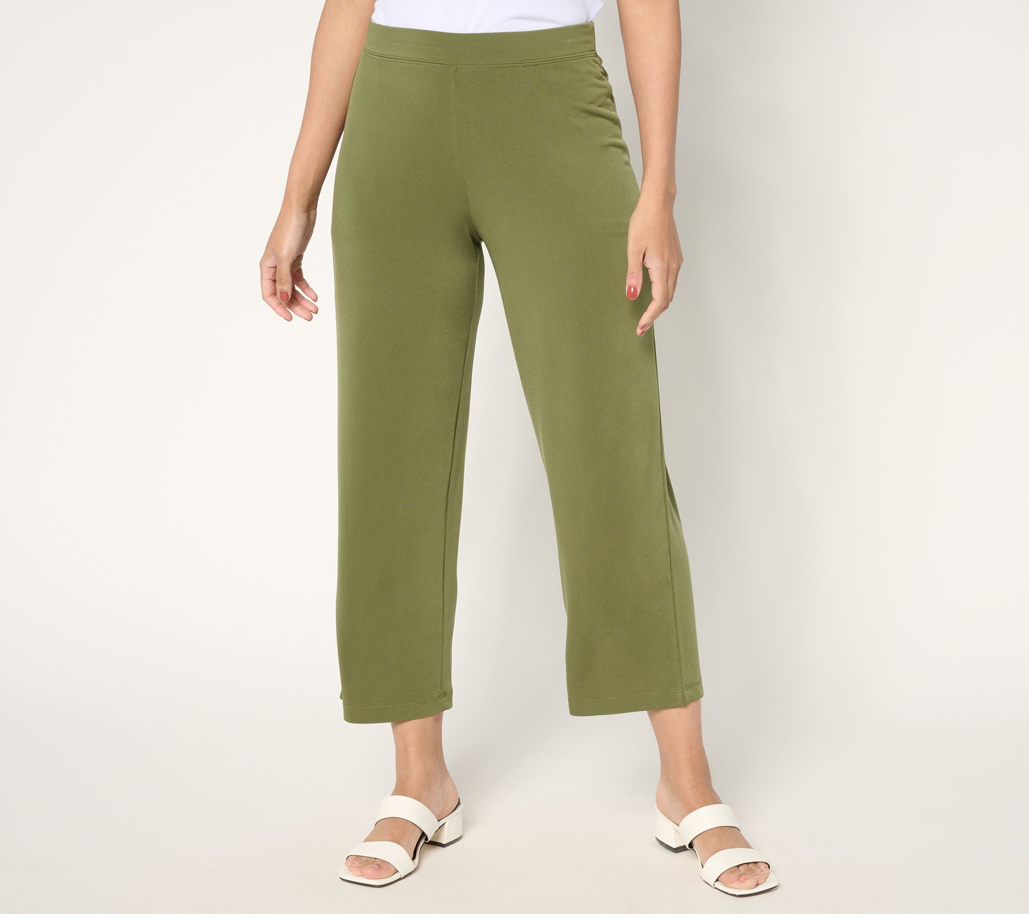 Susan Graver Essentials Regular Liquid knit Crop Pants