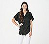 Belle by Kim Gravel Slouchy Stretch Button Front Camp Shirt