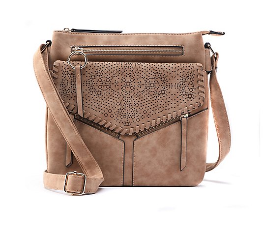 Violet Ray Double Compartment Laser-Cut Crossbody - Tammi