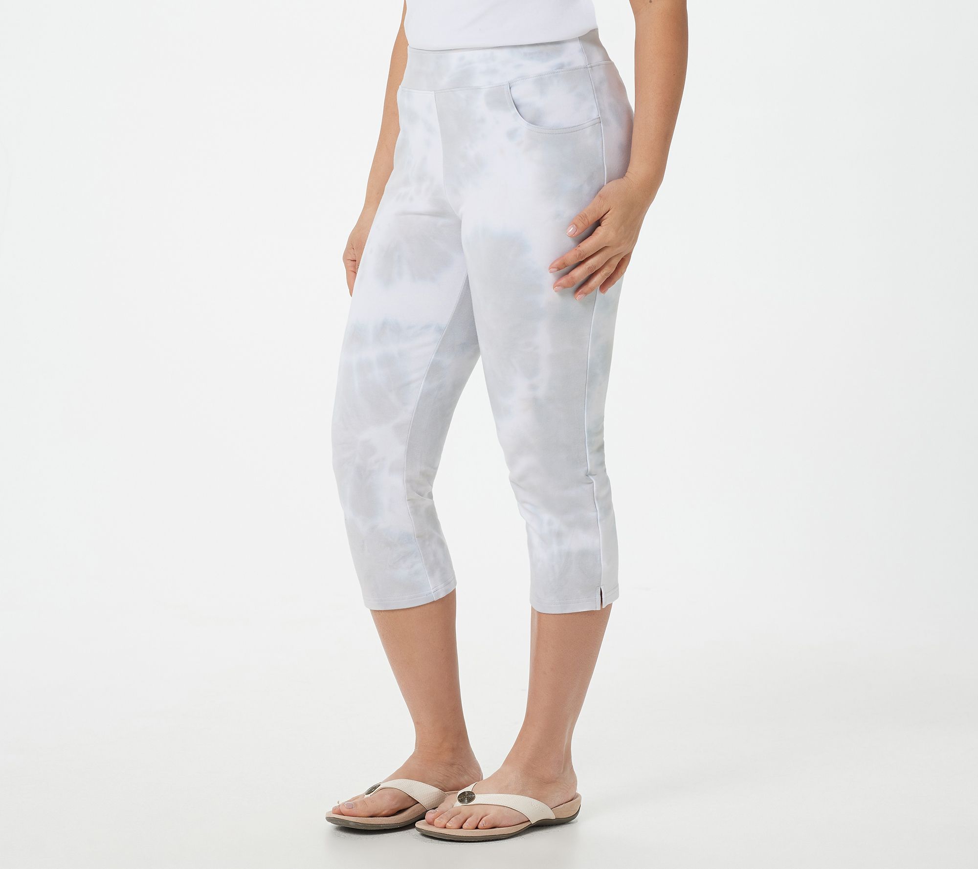 "As Is" Belle Beach by Kim Gravel French Terry Capri Pants w/Pockets