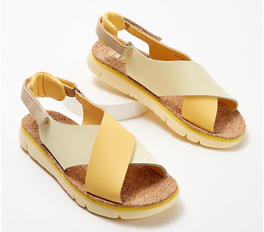 "As Is" Camper Leather Cross- Band Sandal- Oruga