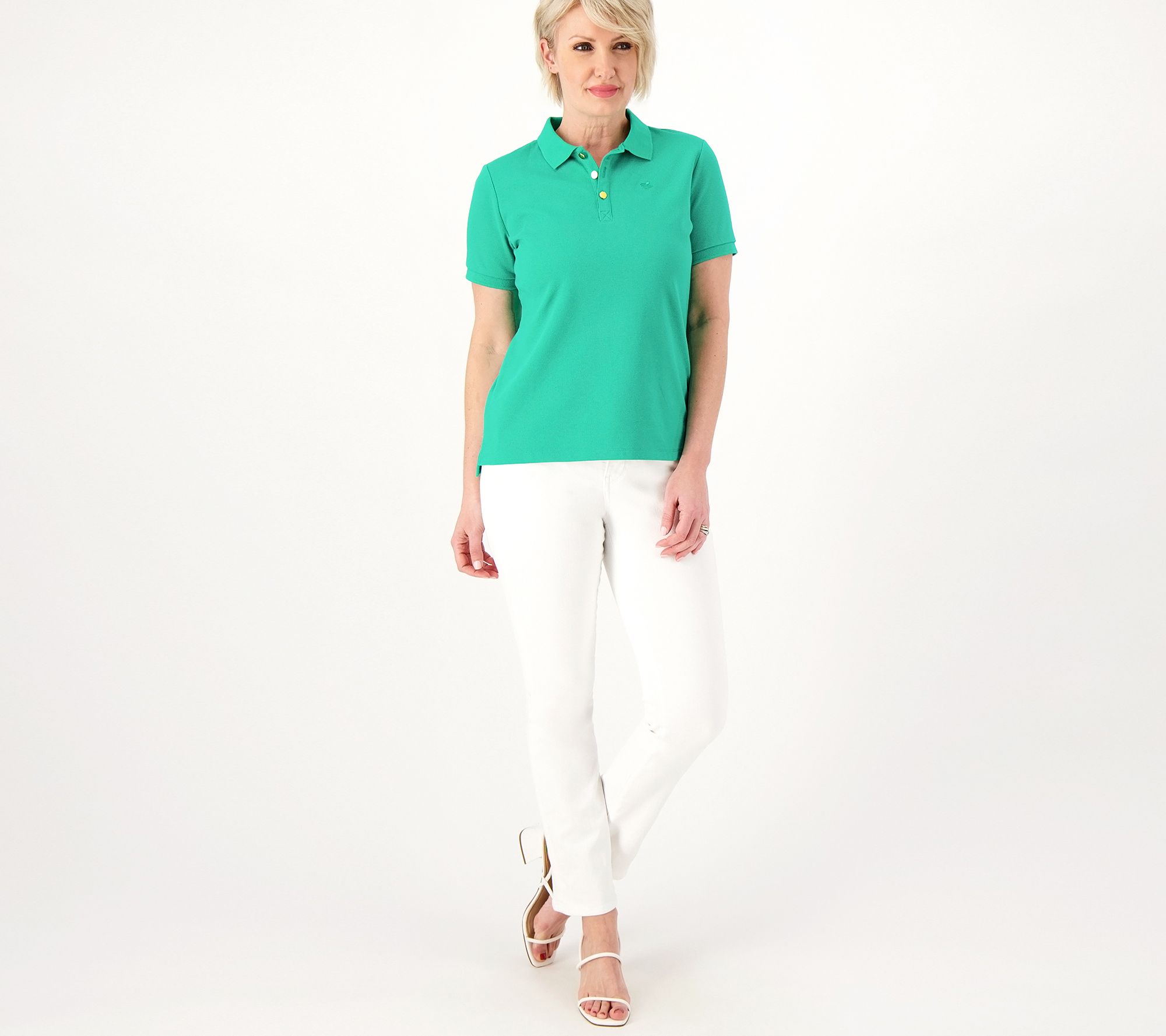 Joan Rivers Cotton Pique Polo Shirt - QVC.com
