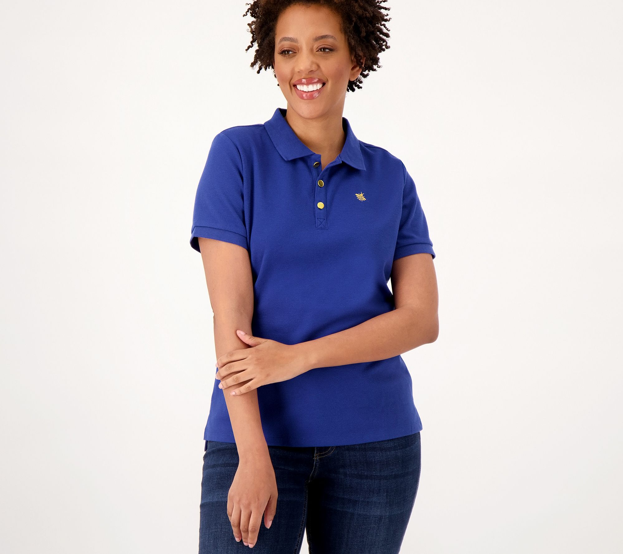 Joan Rivers Cotton Pique Polo Shirt