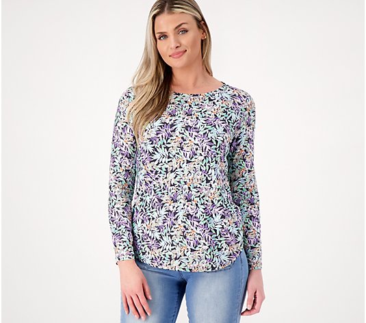 Attitudes by Renee Yummy Jersey Long Sleeve Top