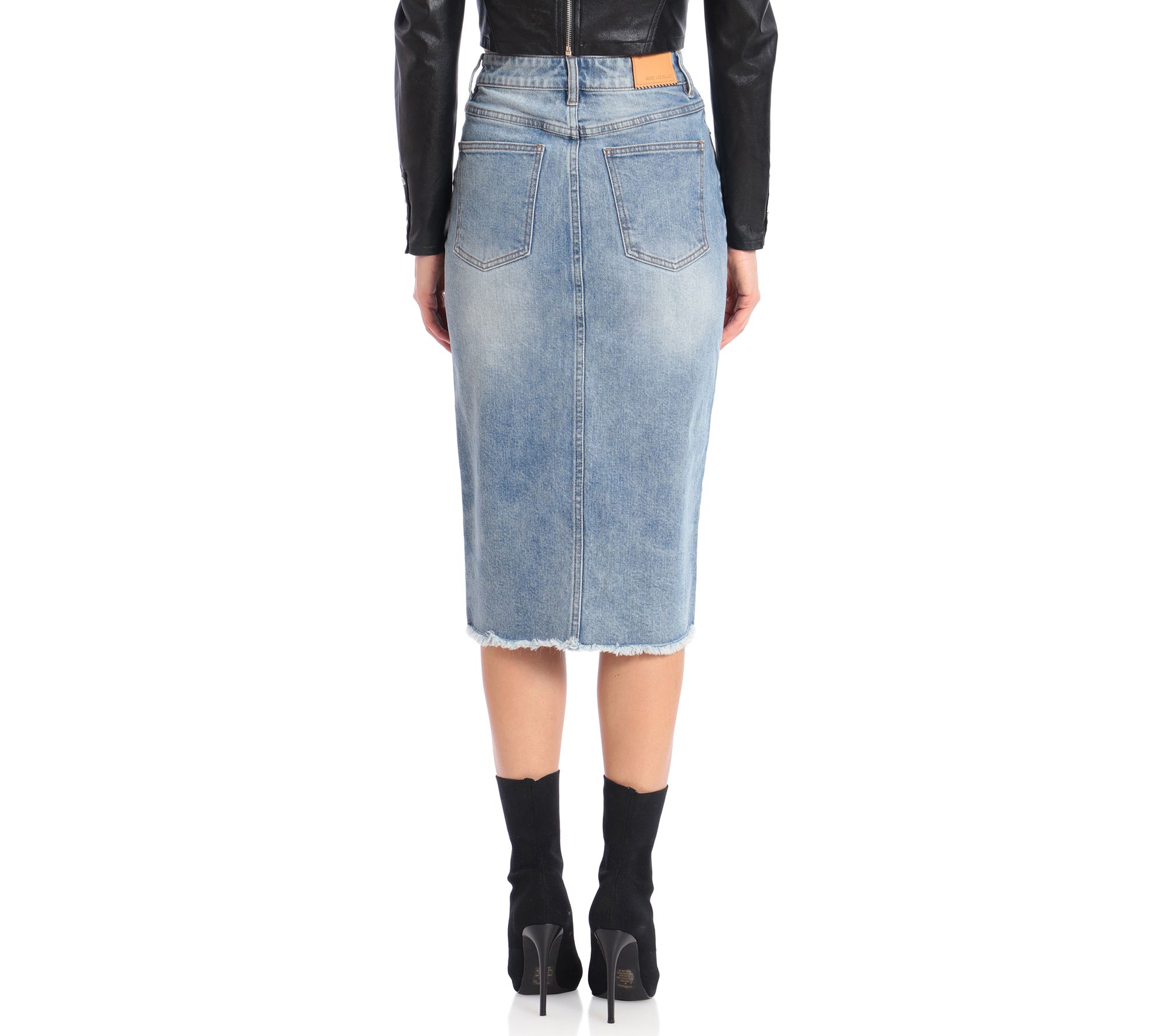 Avec Les Filles Denim Pencil Skirt - QVC.com