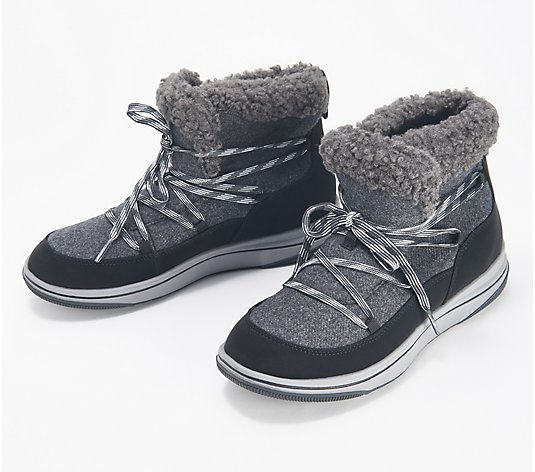 Clarks Clousteppers Cozy Faux Fur Ankle Boots -Breeze Glacier