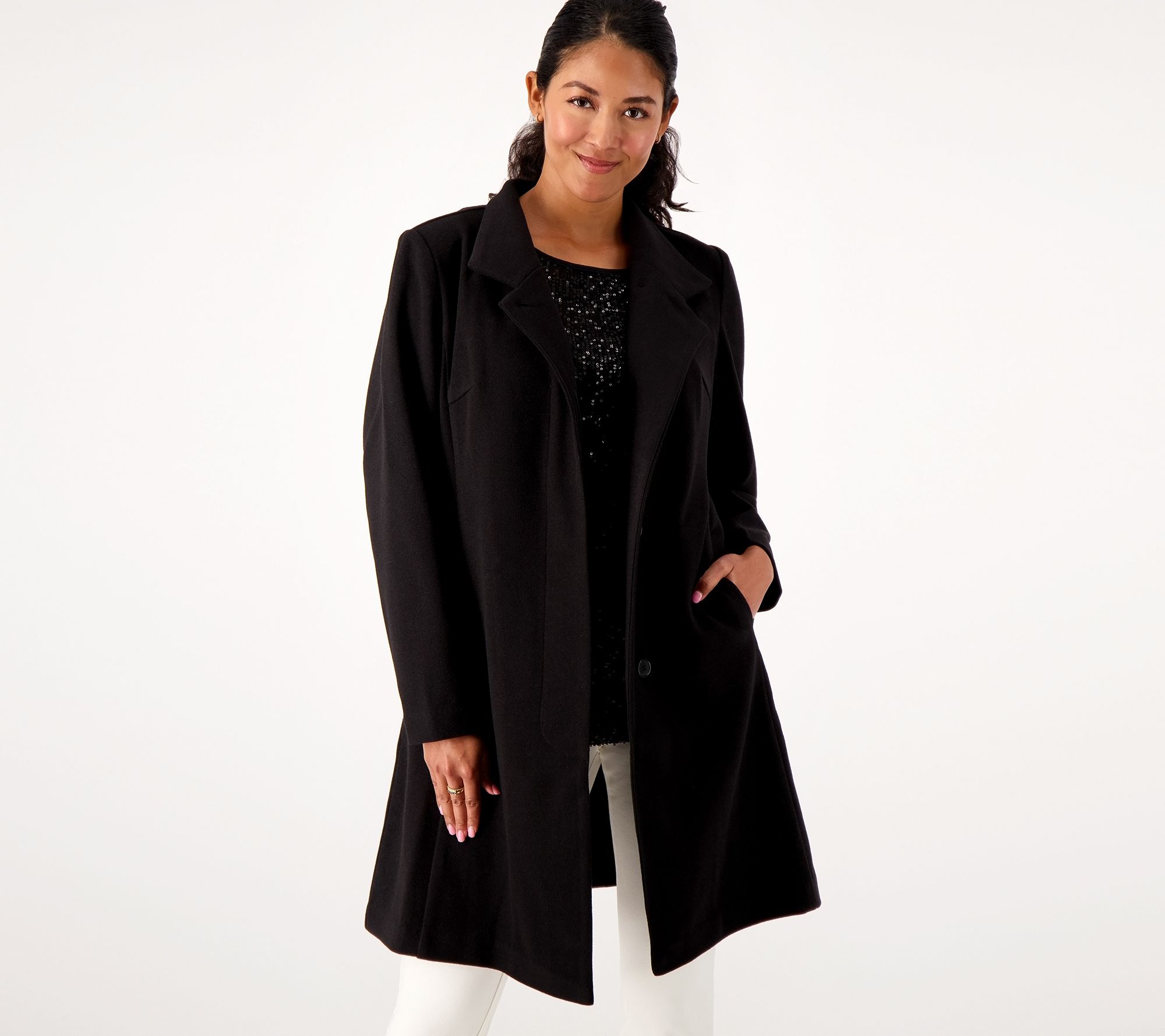 Belle by Kim Gravel Faux Wool Asymmetrical Coat