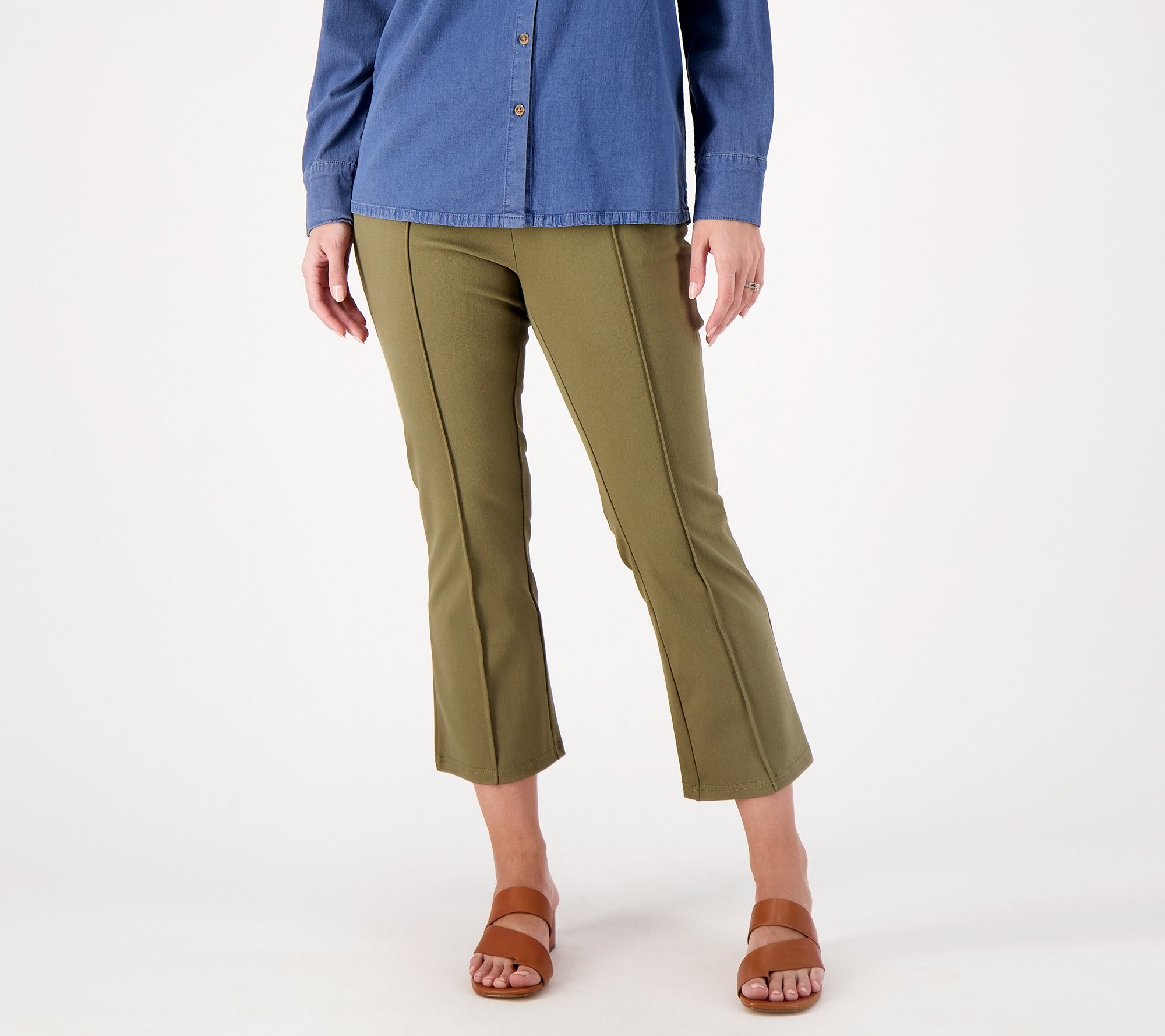 The Easy Straight Ankle Pant in Knit Twill
