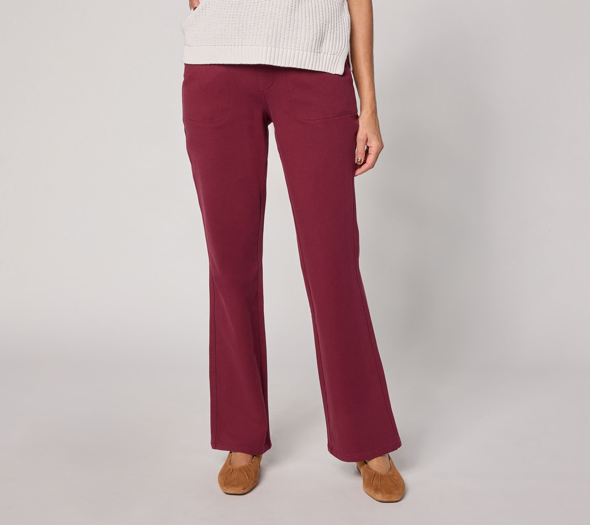 Quacker Factory DreamJeannes Flat Waistband Bootcut Jeans