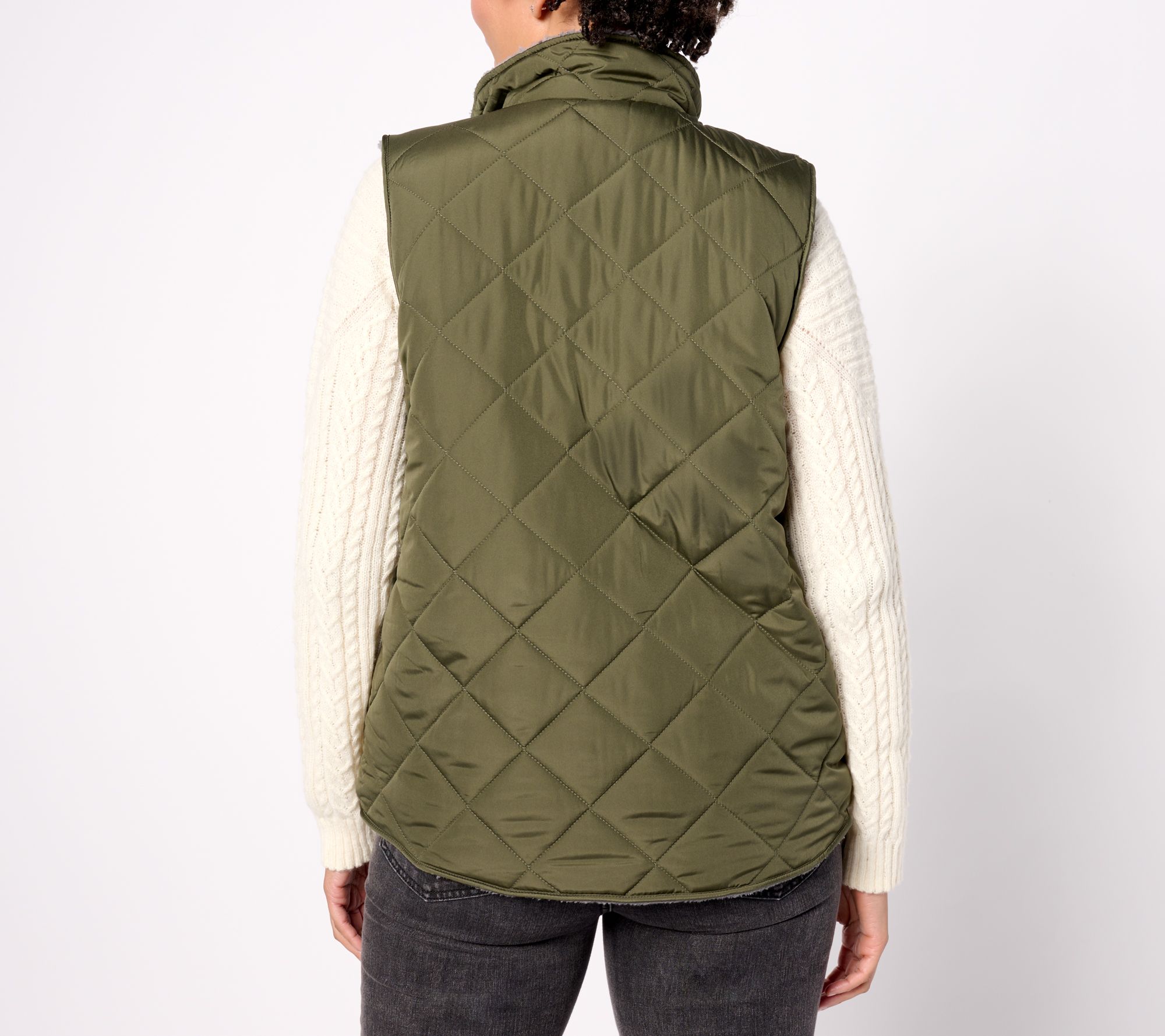 the quilted flight vest in black
