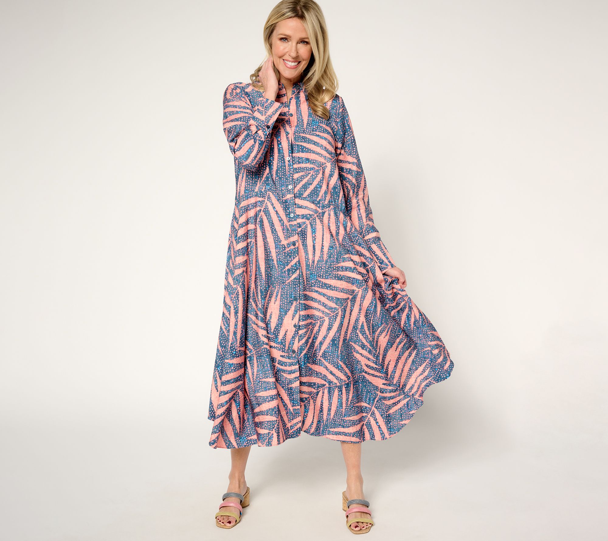 Peace Love World Petite Asymmetric Long Sleeve Dress