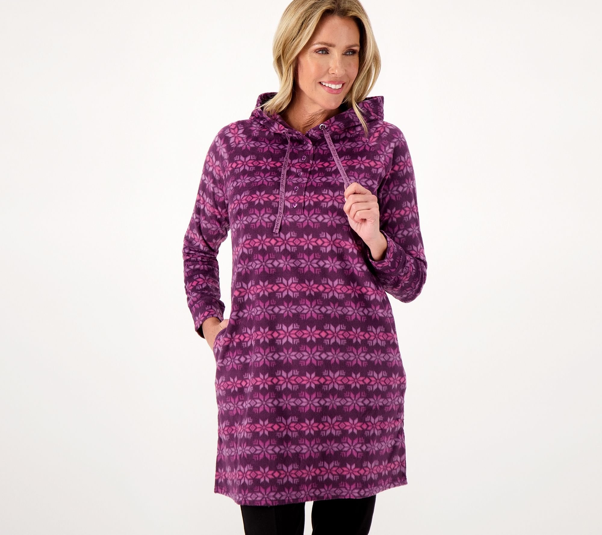 "As Is" MUK LUKS Minky Fleece Hooded Lounger