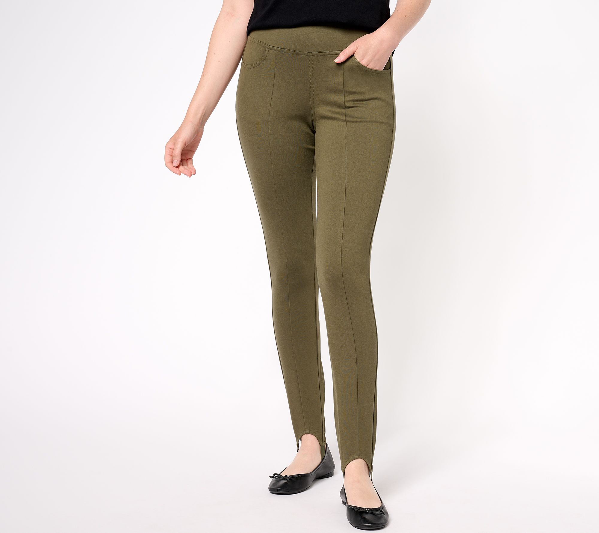 "As Is" Belle by Kim Gravel Regular Ponte Boot Ready Stirrup Pants
