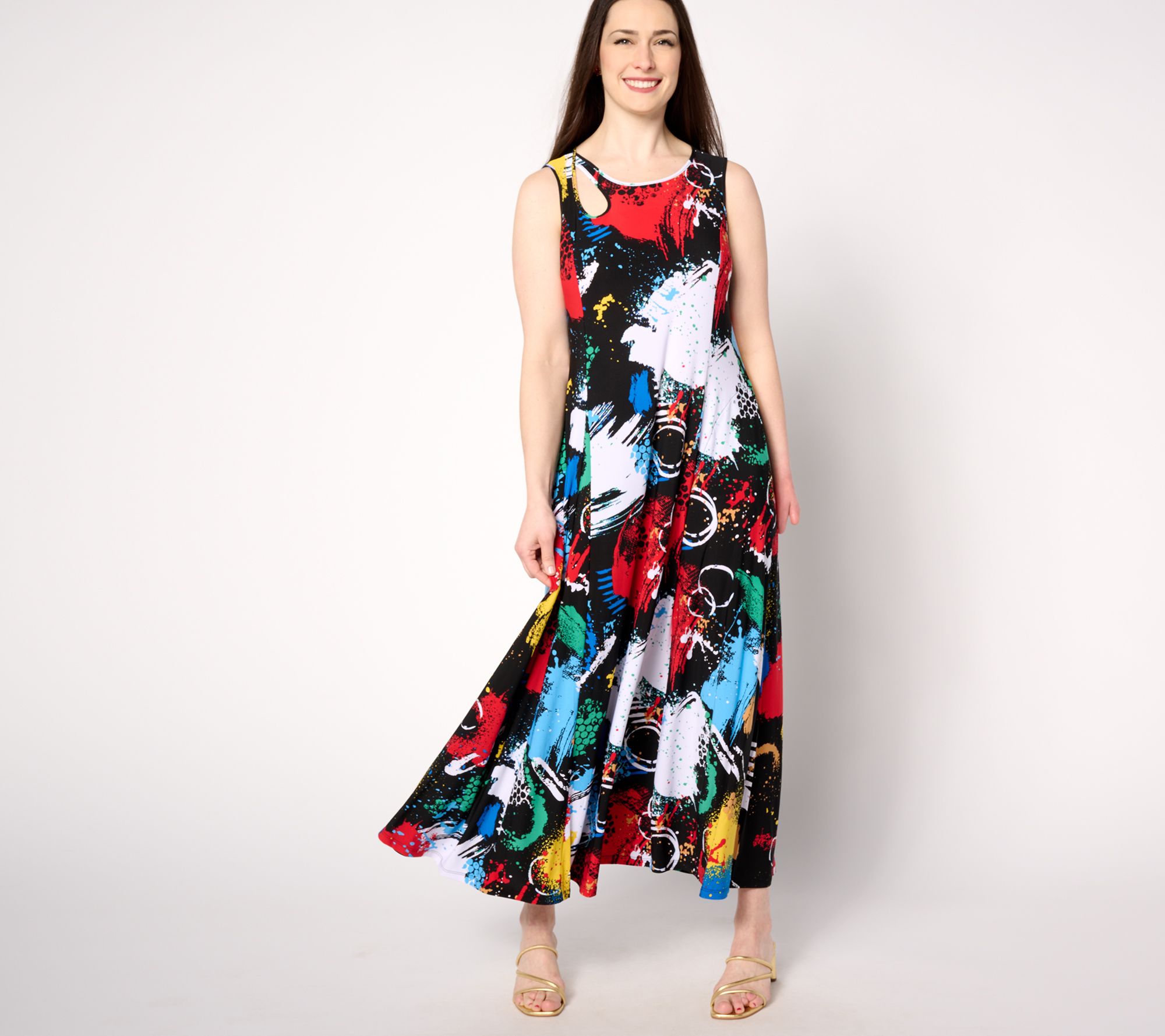 Attitudes by Renee Regular Como Jersey Keyole Midi Dress