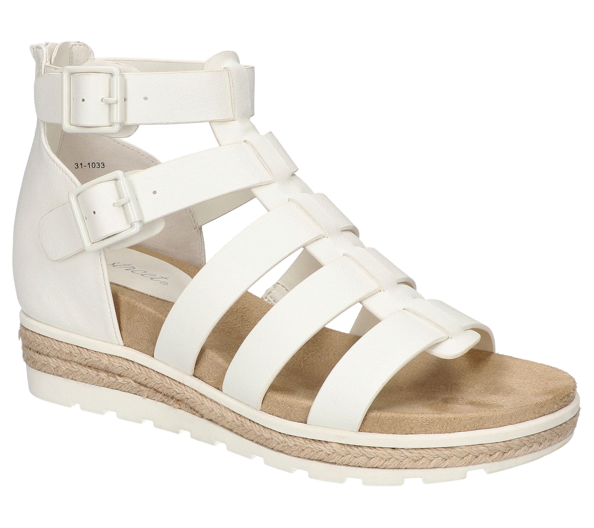 Easy Street Wedge Buckle Sandals-Simone