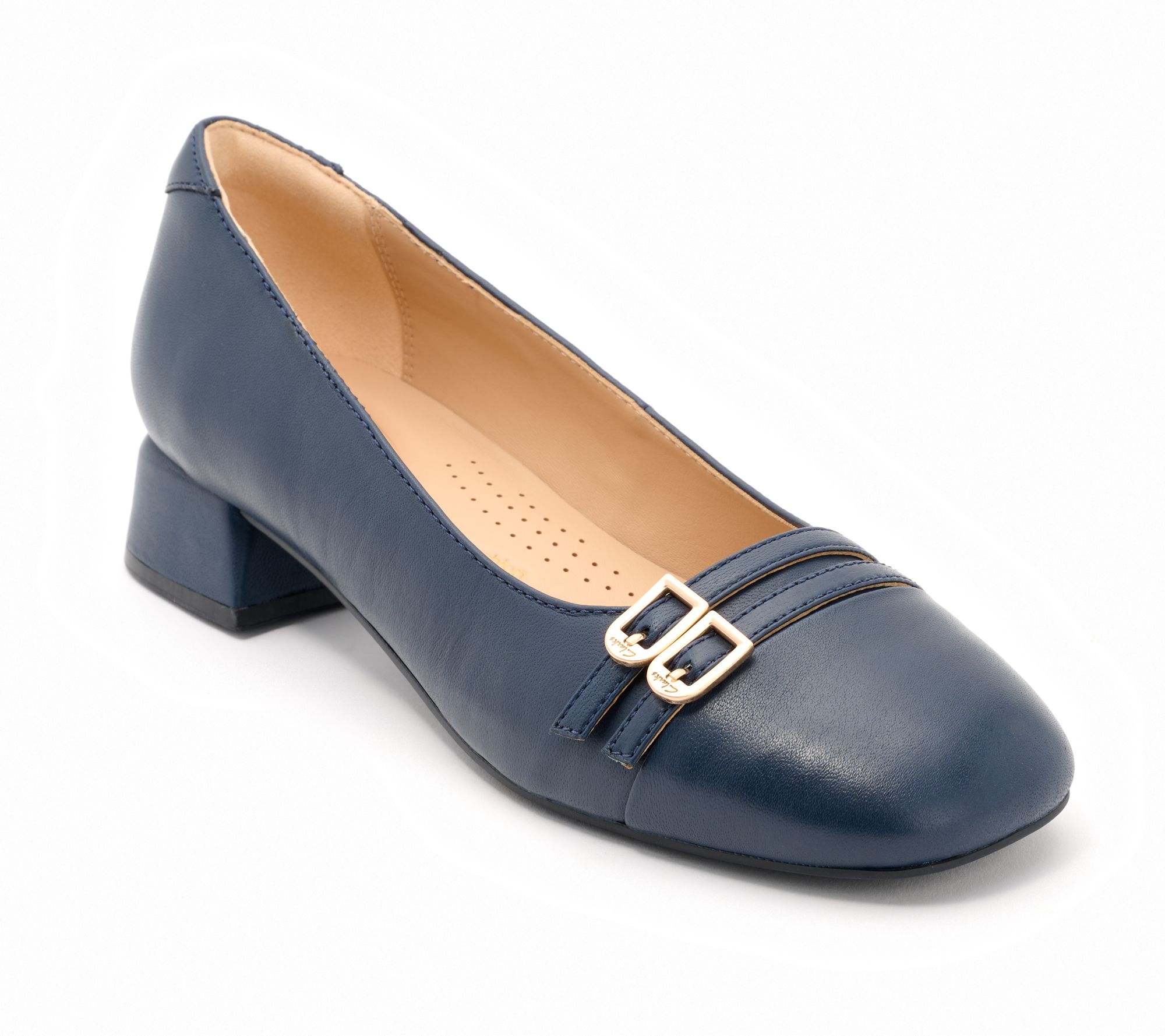 Clarks Signature Leather Heeled Loafers Daiss30 Court