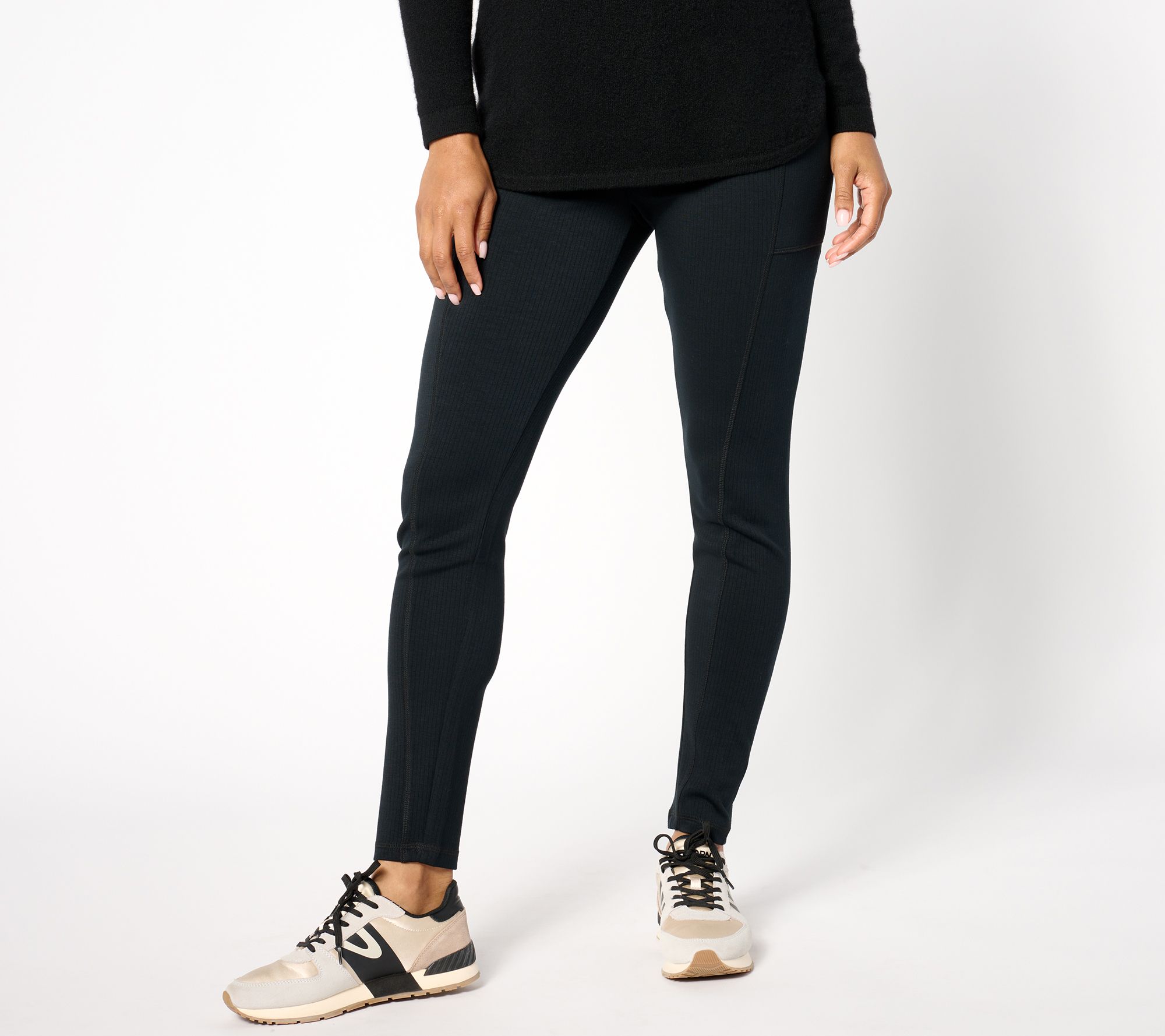 LOGO Life by Lori Goldstein Petite Front Seam Pull On Legging
