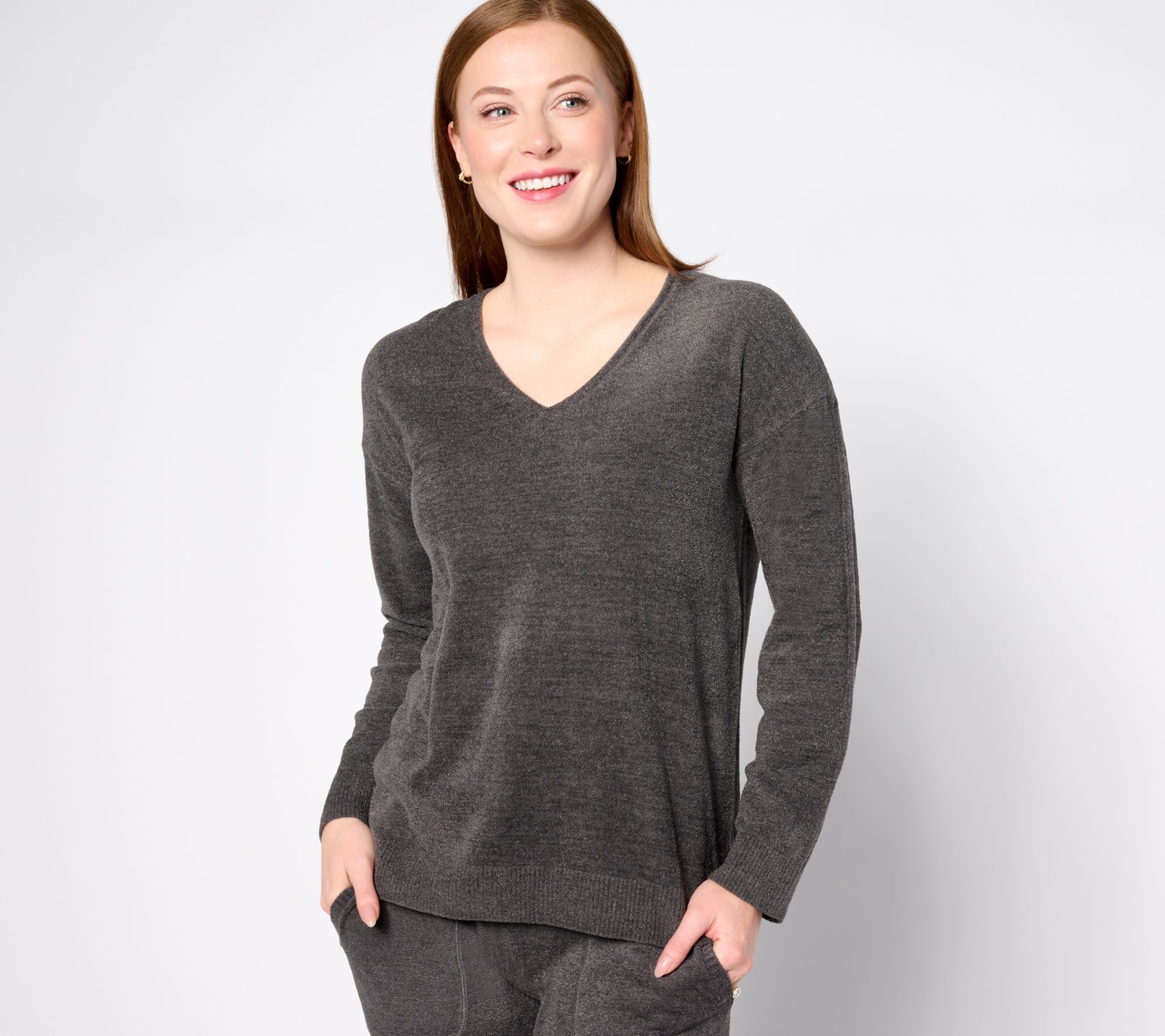 "As Is" Barefoot Dreams CozyChic Ultra Lite Pintuck Pullover