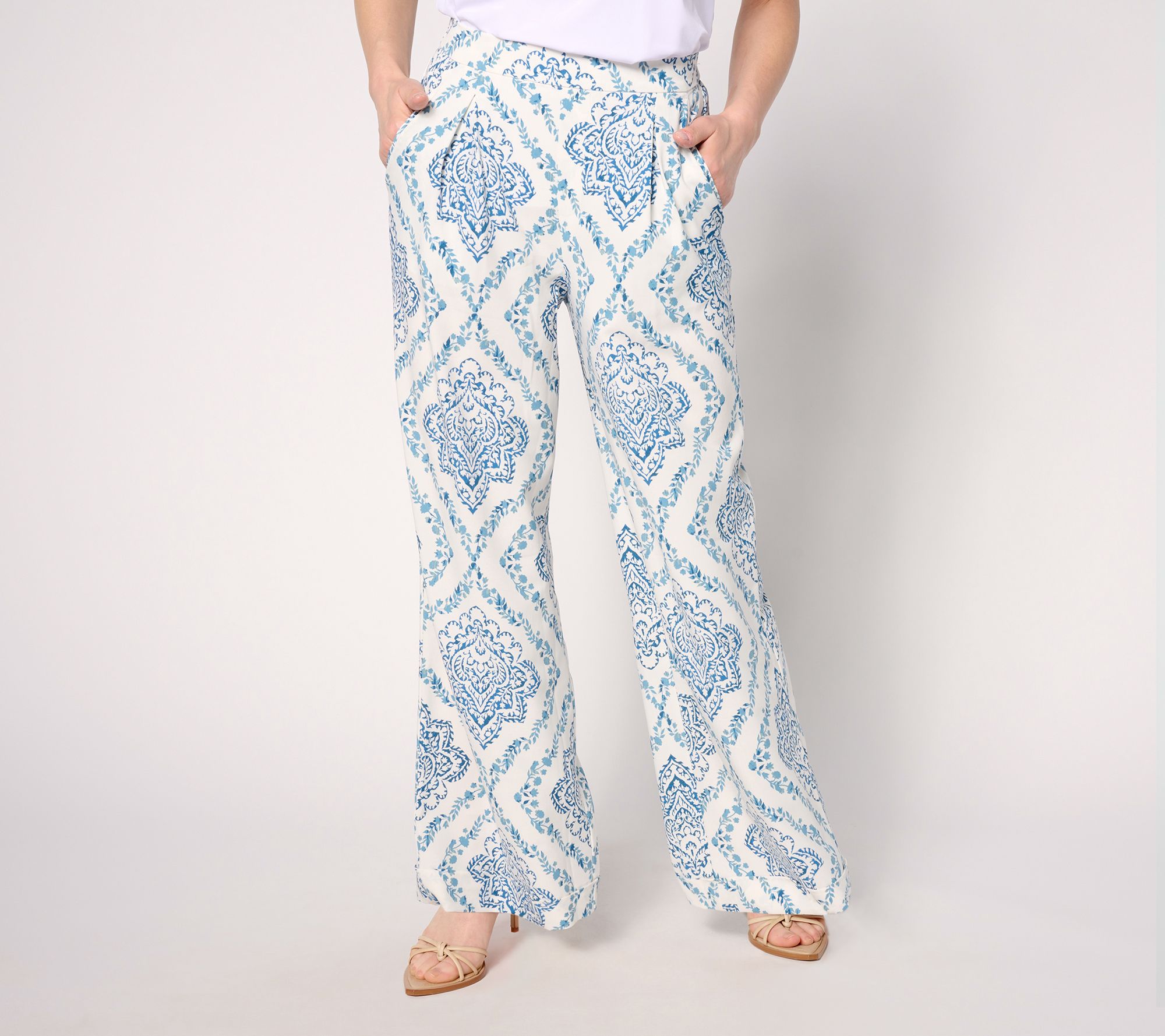 "As Is" BEAUTIFUL by Lawrence Zarian Regular Pull On Wide Leg Pant