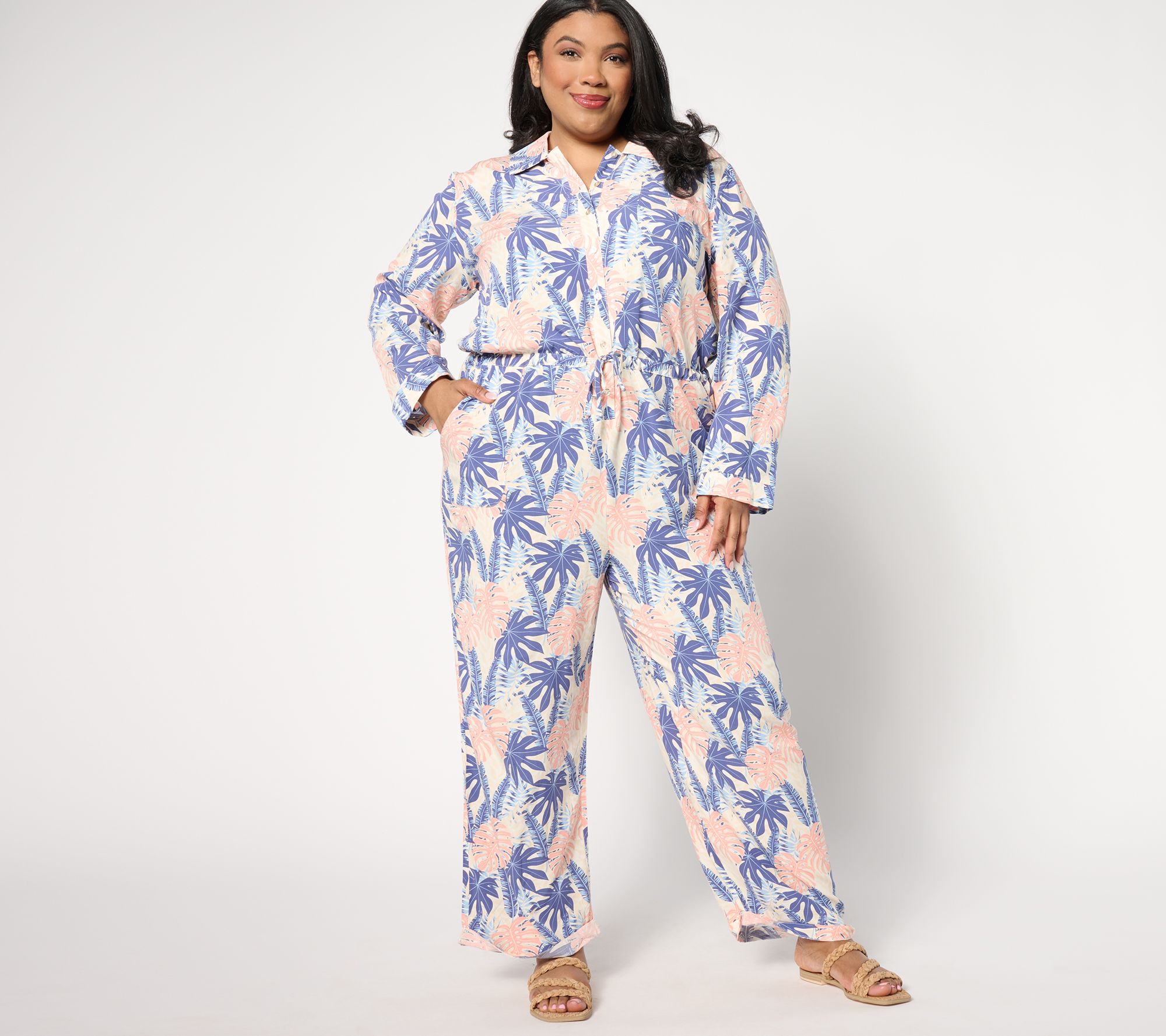 "As Is" MUK LUKS Dream Weave Long Sleeve Jumpsuit