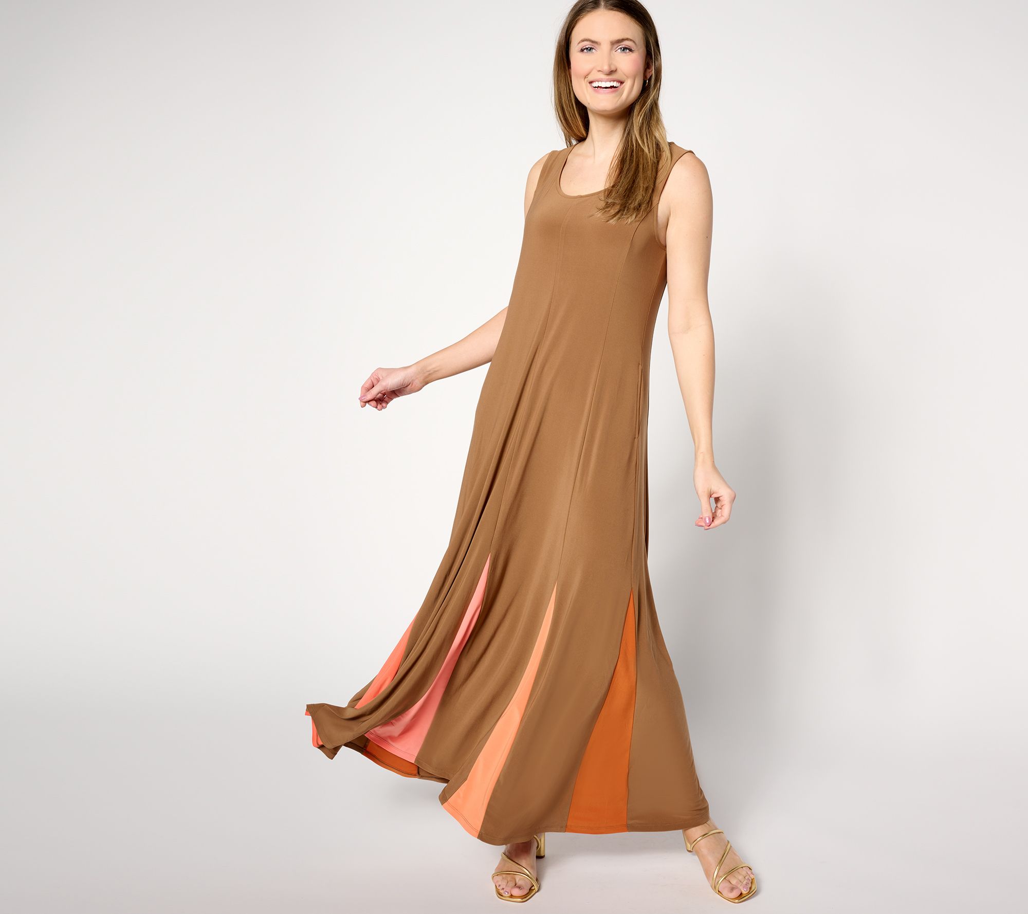 As Is" Attitudes by Renee Petite Godet Maxi Dress - QVC.com