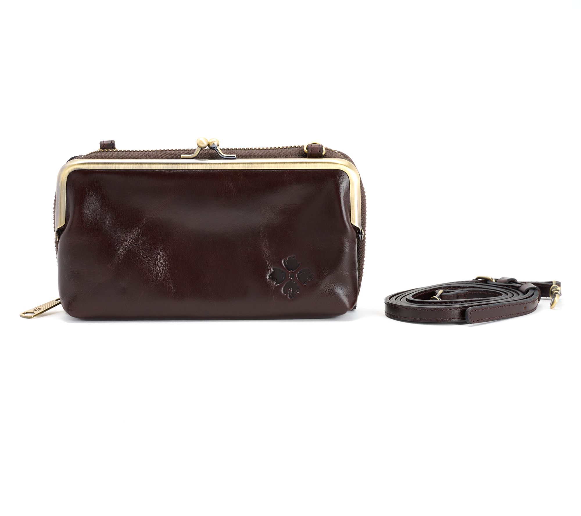 Patricia Nash Leather Missoula Kisslock Frame Crossbody