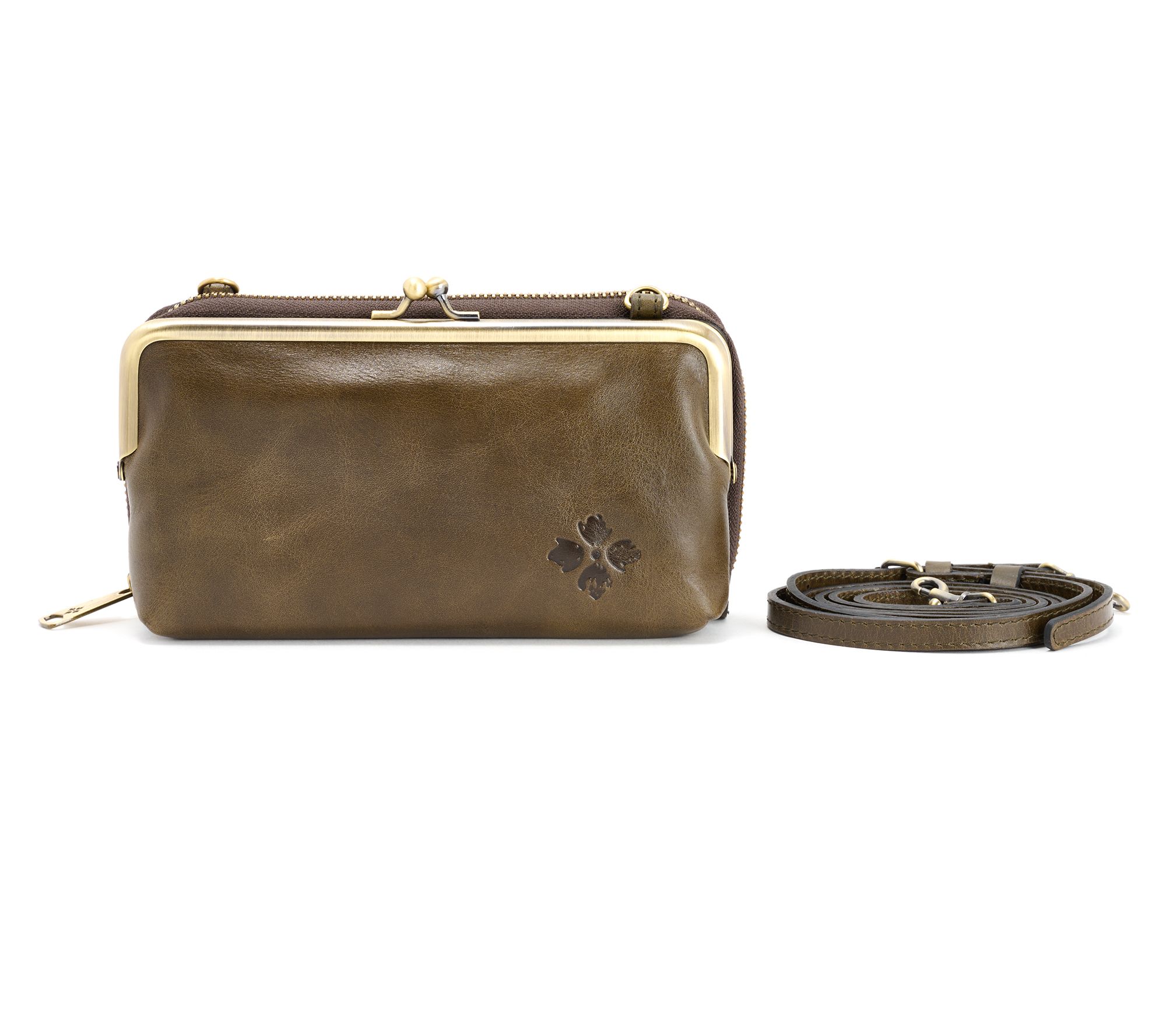 Patricia Nash Leather Missoula Kisslock Frame Crossbody