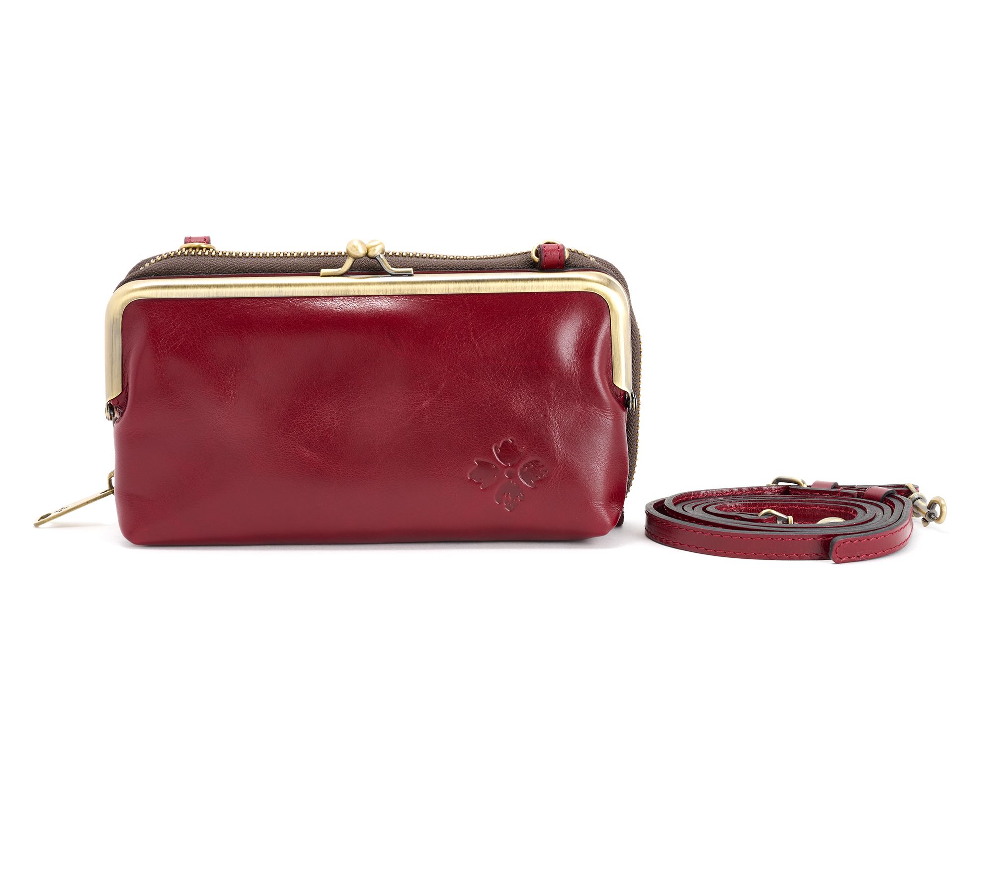 Patricia Nash Leather Missoula Kisslock Frame Crossbody