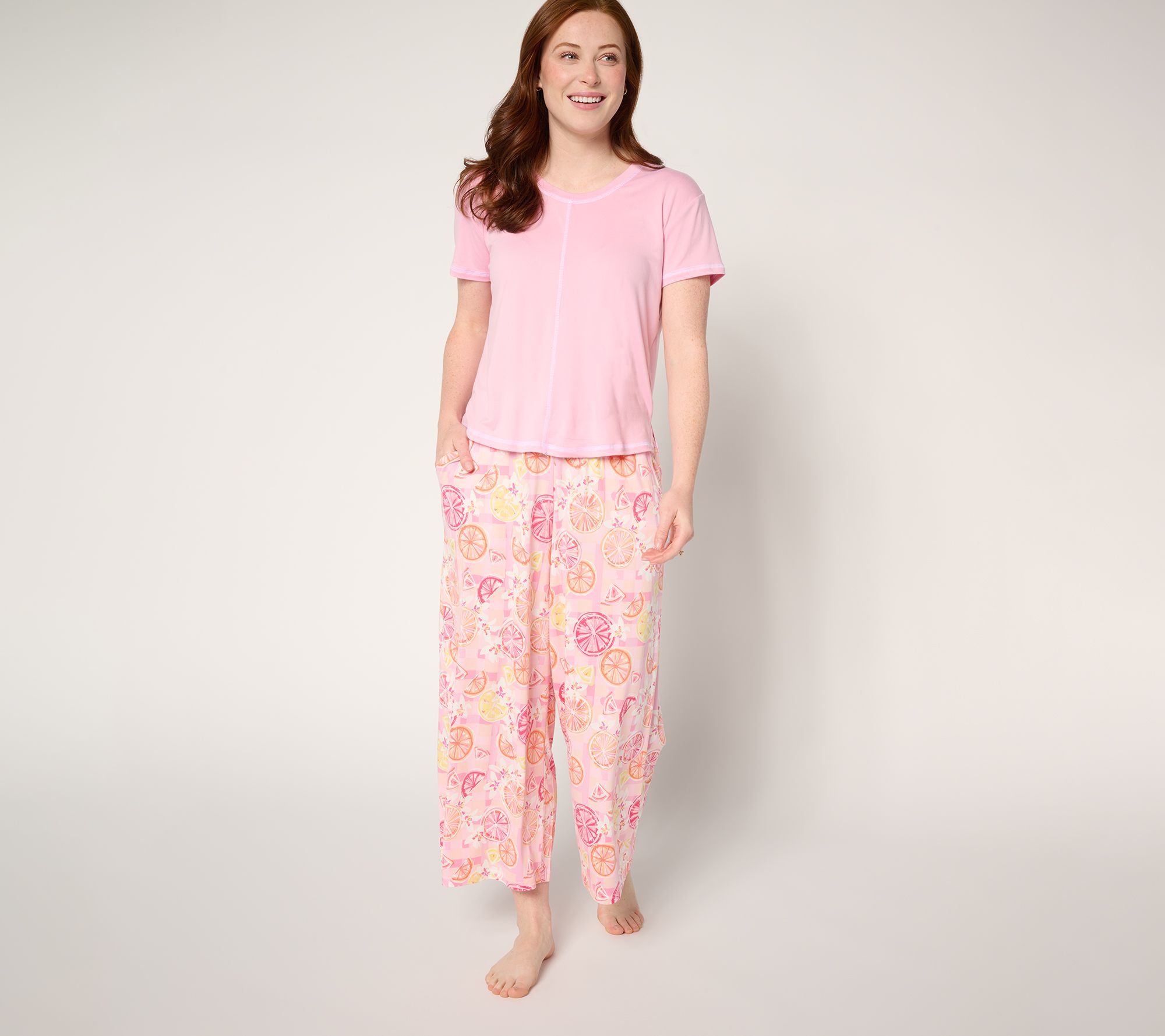 MUK LUKS Cloud Knit Front Seam Top & Wide Leg Pant Lounge Set
