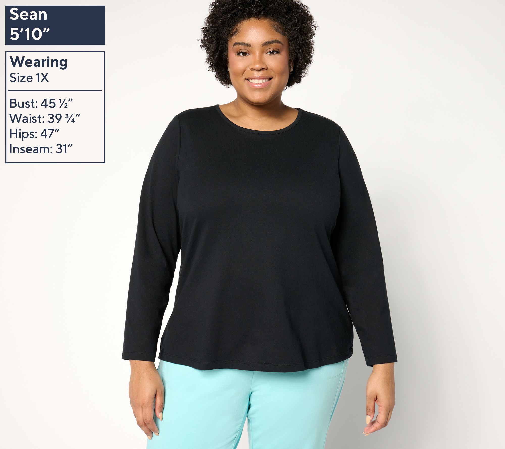 Denim & Co. Essentials Perfect Jersey Long-Sleeve Top - QVC.com