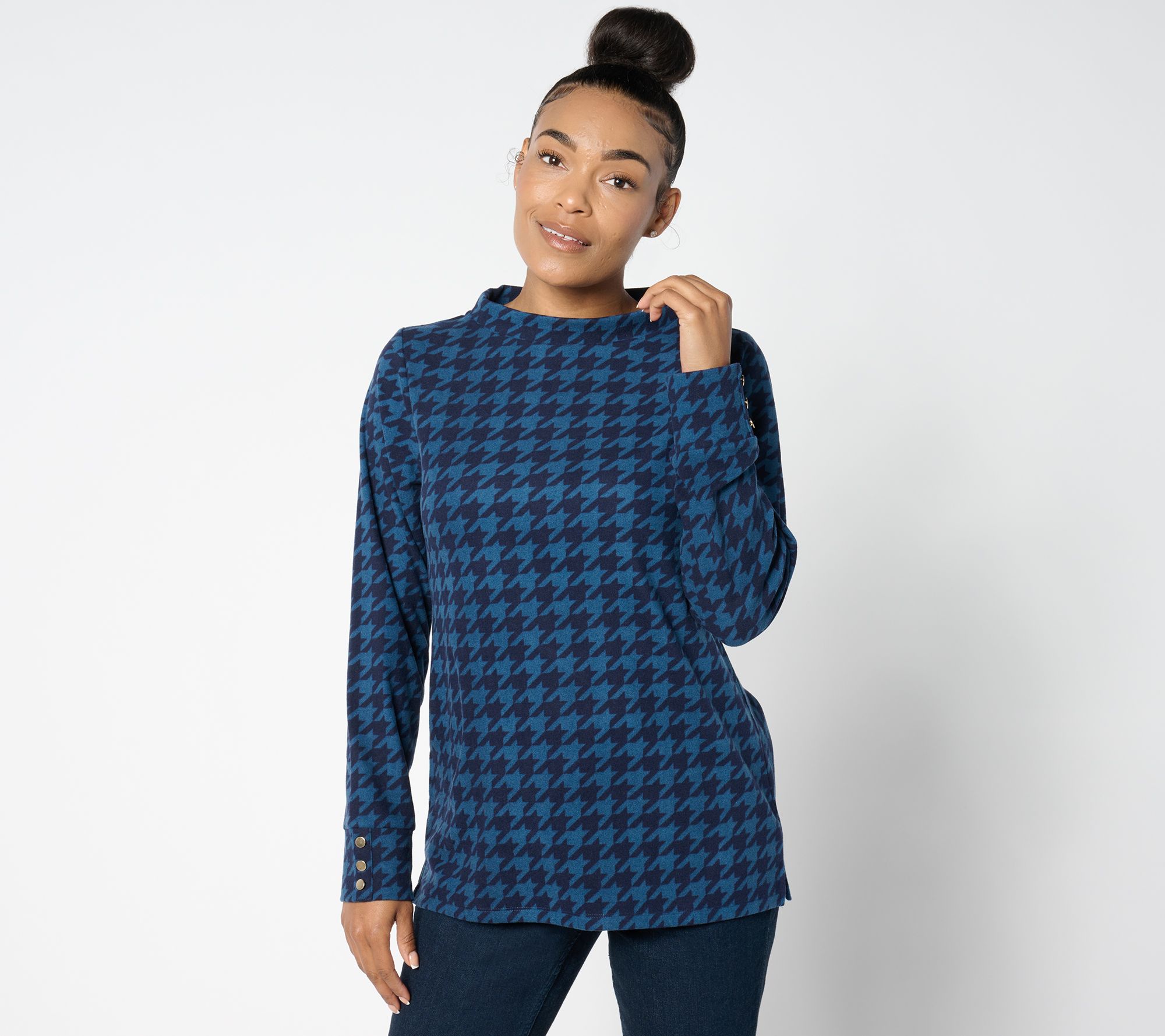 "As Is" Susan Graver Printed Microfleece Pullover