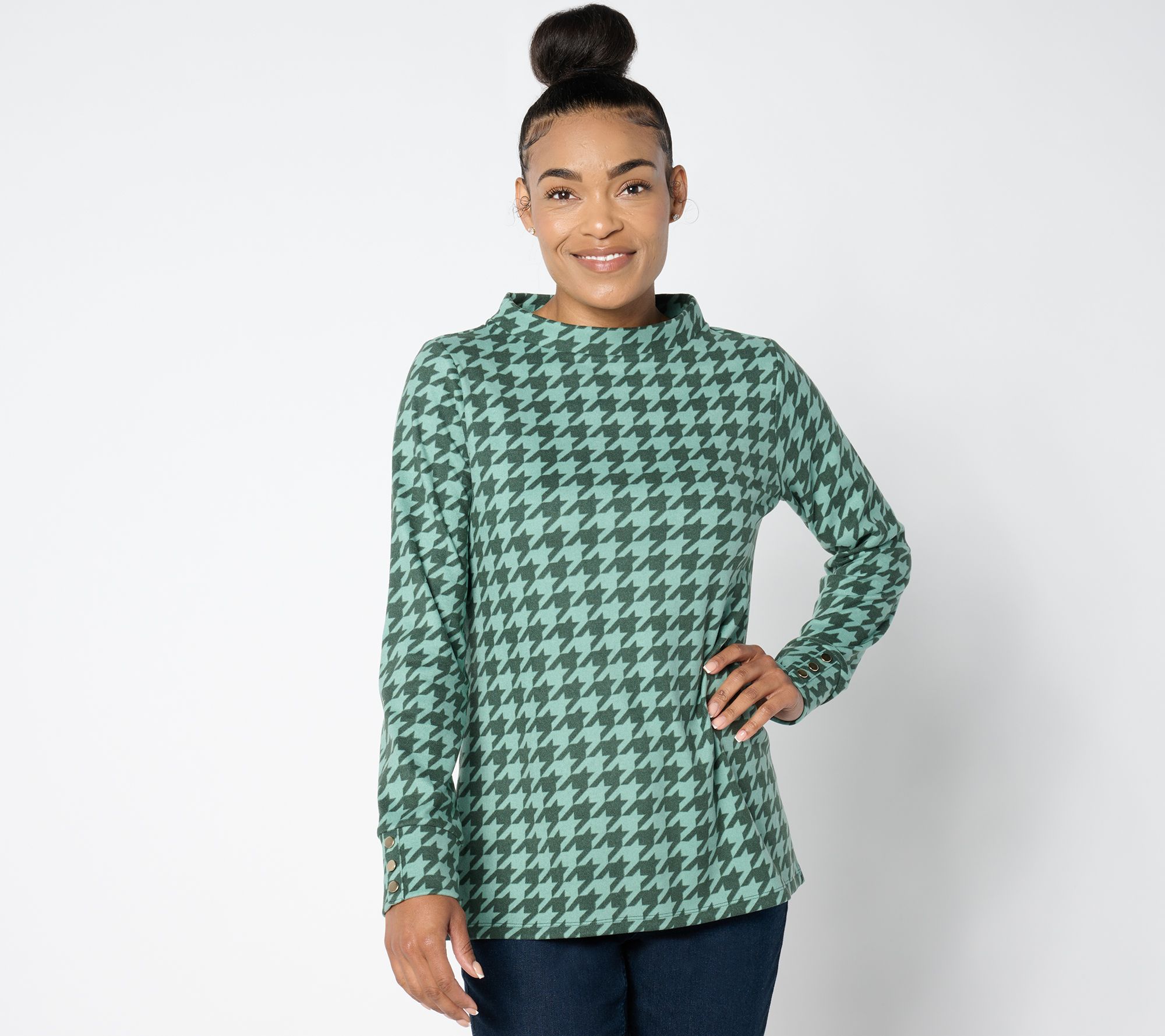 "As Is" Susan Graver Printed Microfleece Pullover