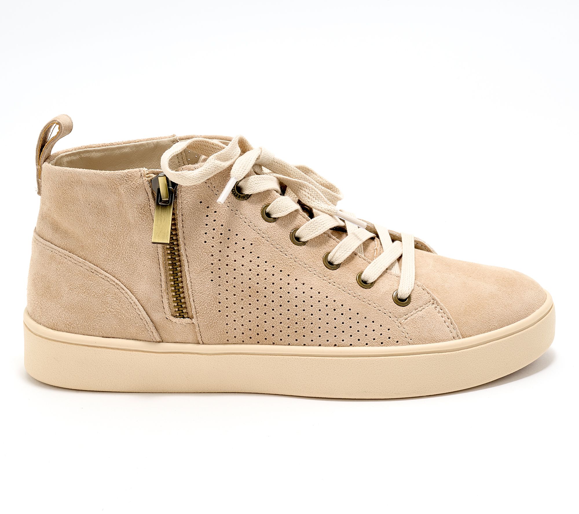 Revitalign Orthotic Perforated Suede Mid-Top Sneakers- Emma