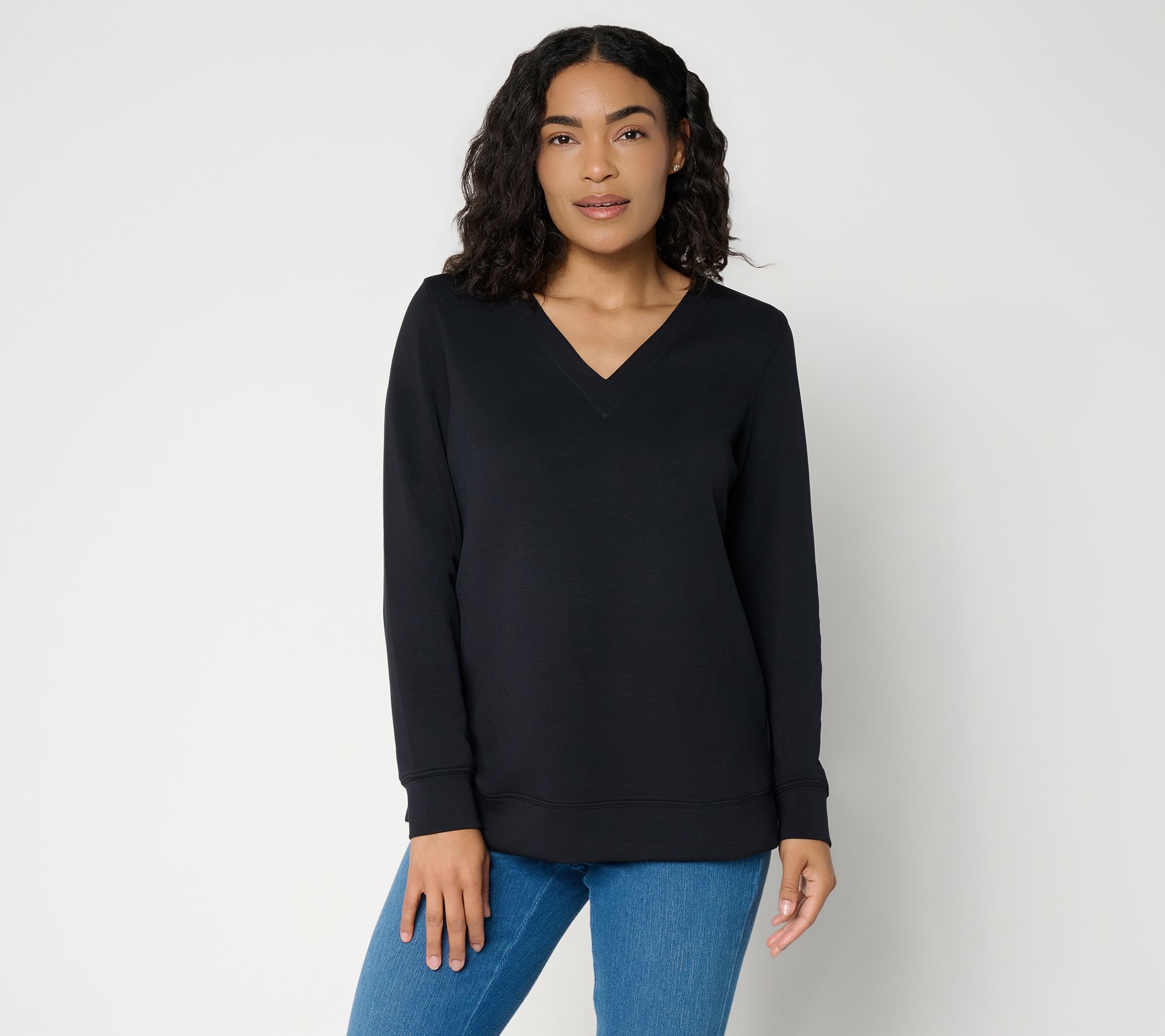 Belle by Kim Gravel ScubaLuxe Sunset Hues V Neck Pullover