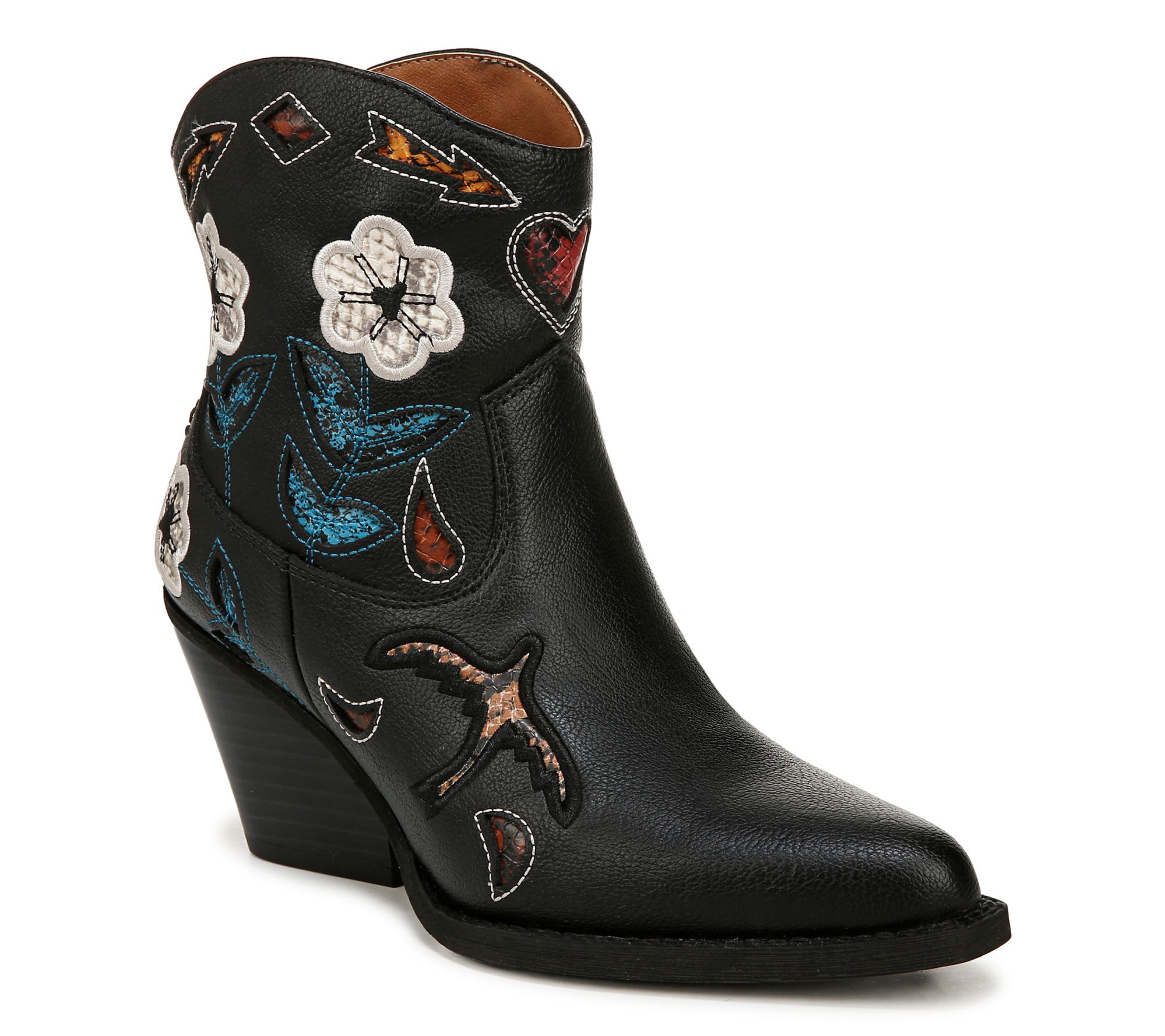 Zodiac Stitch Detailing Western Boots - Roslyn- Flower