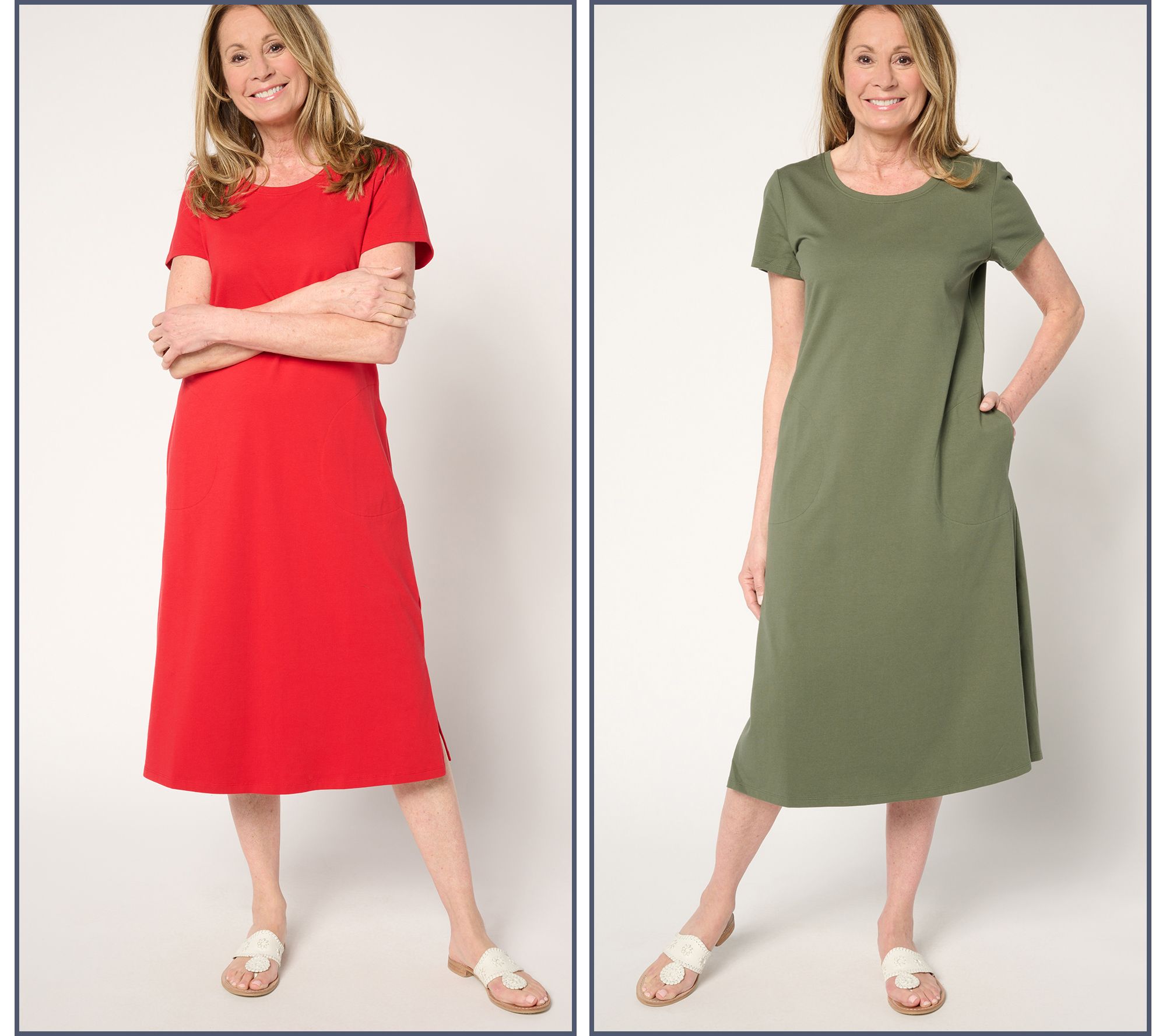 Denim & Co. Essentials Regular Perfect Jersey 2-Pack Dresses