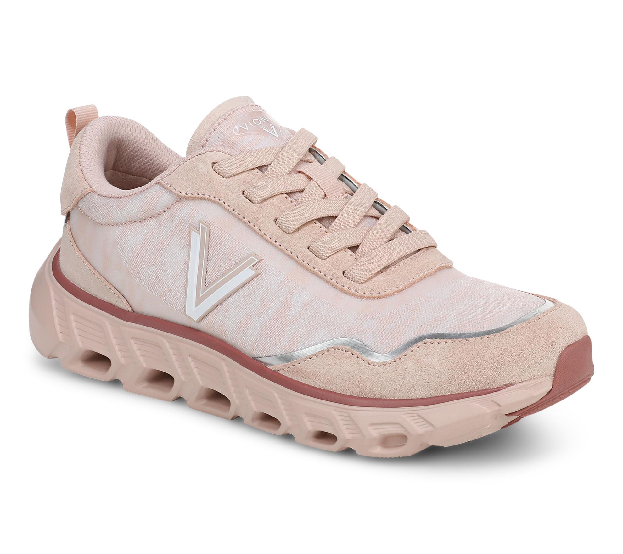  Vionic Suede and Mesh Walking Sneaker - Presley