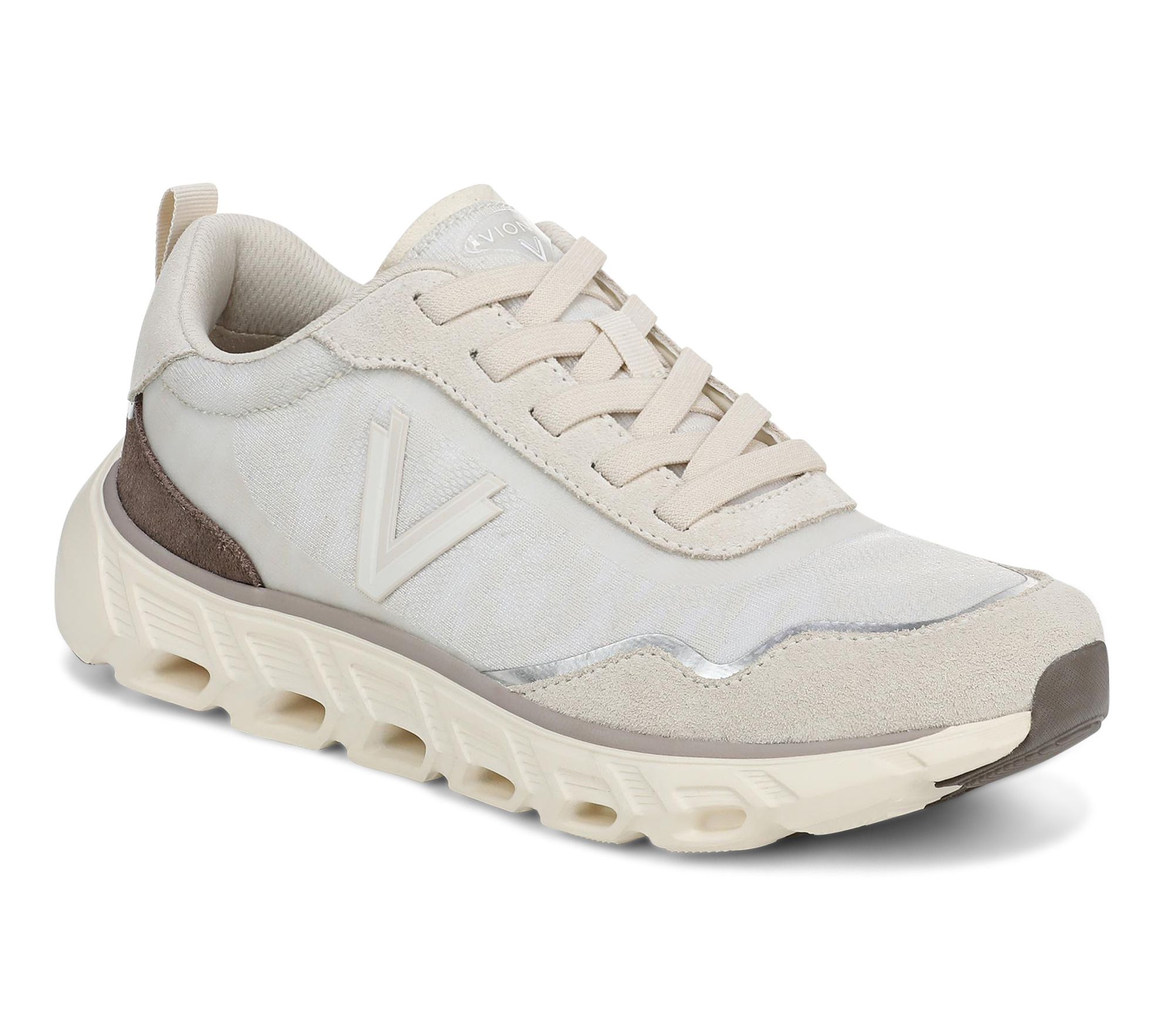 Vionic Suede and Mesh Walking Sneaker - Presley