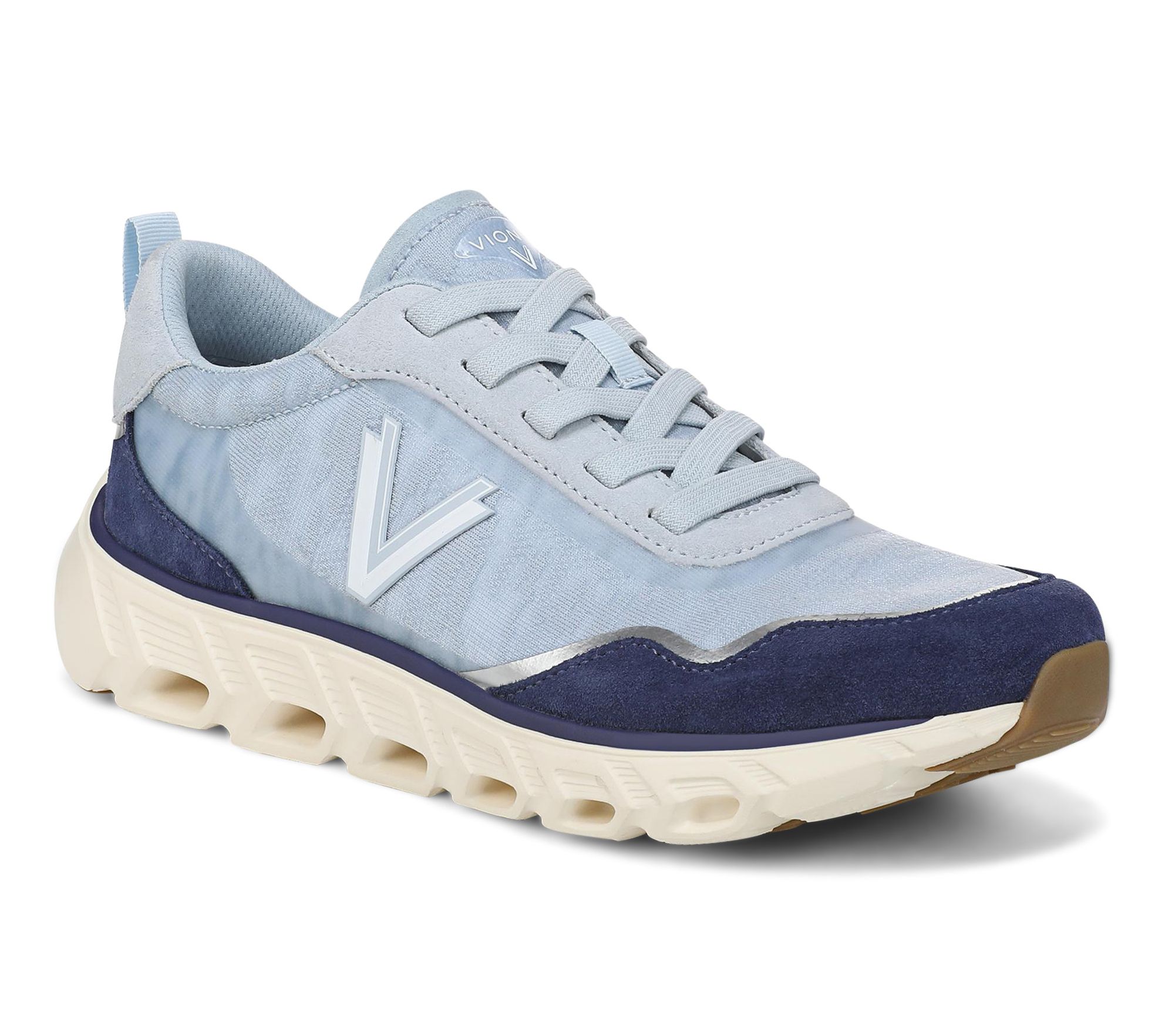 Vionic Suede and Mesh Walking Sneaker - Presley