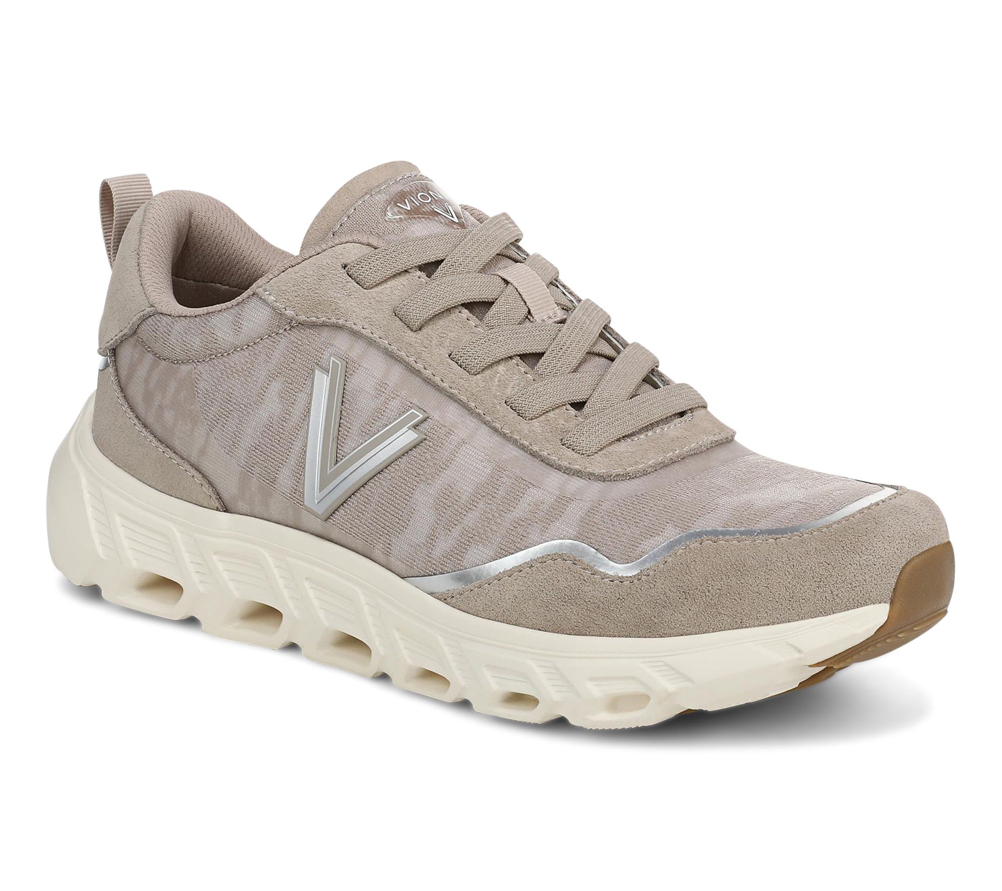 Vionic Suede and Mesh Walking Sneaker - Presley