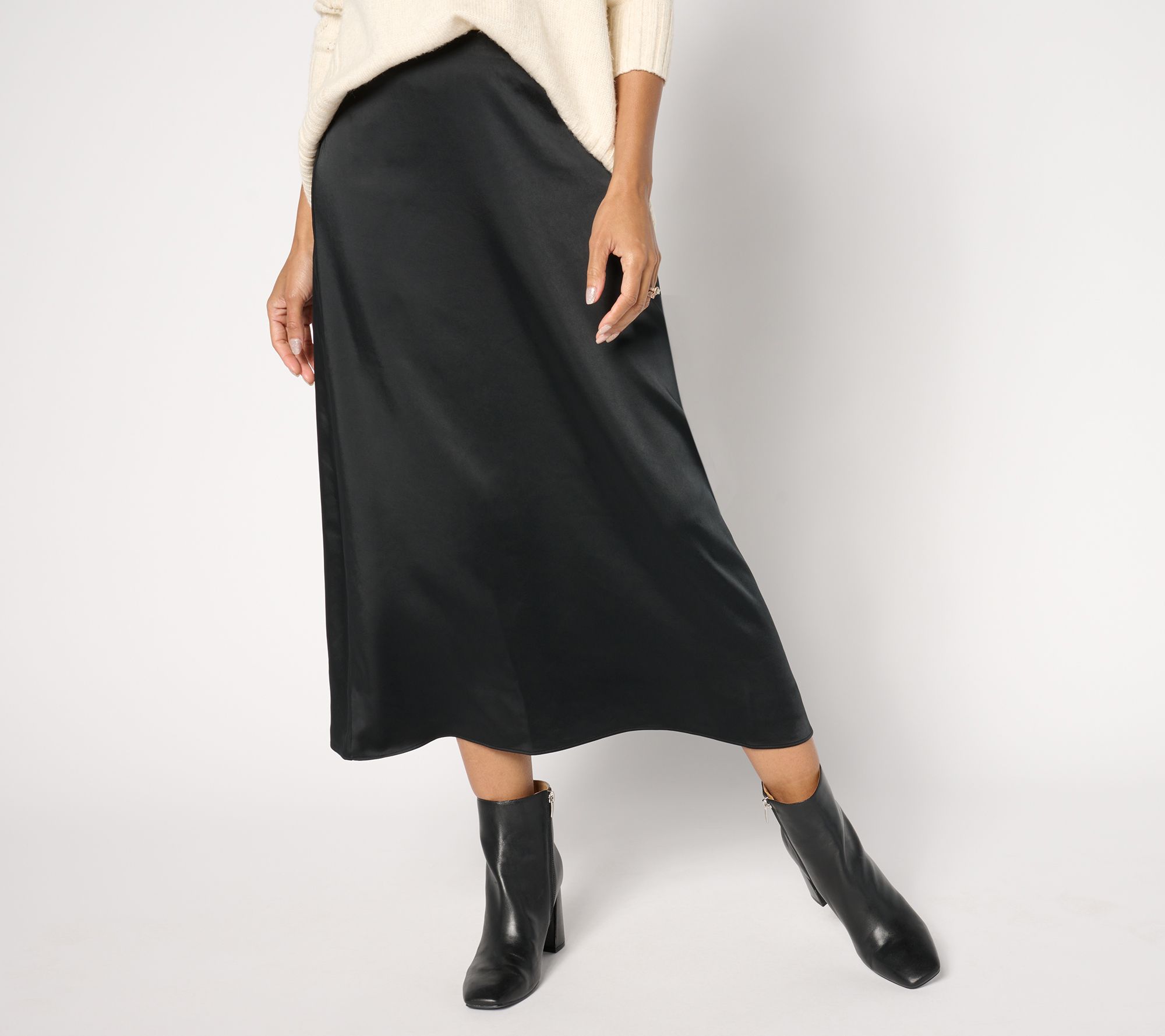 "As Is" Me by Jennie Garth Petite Brookline Satin Midi Skirt