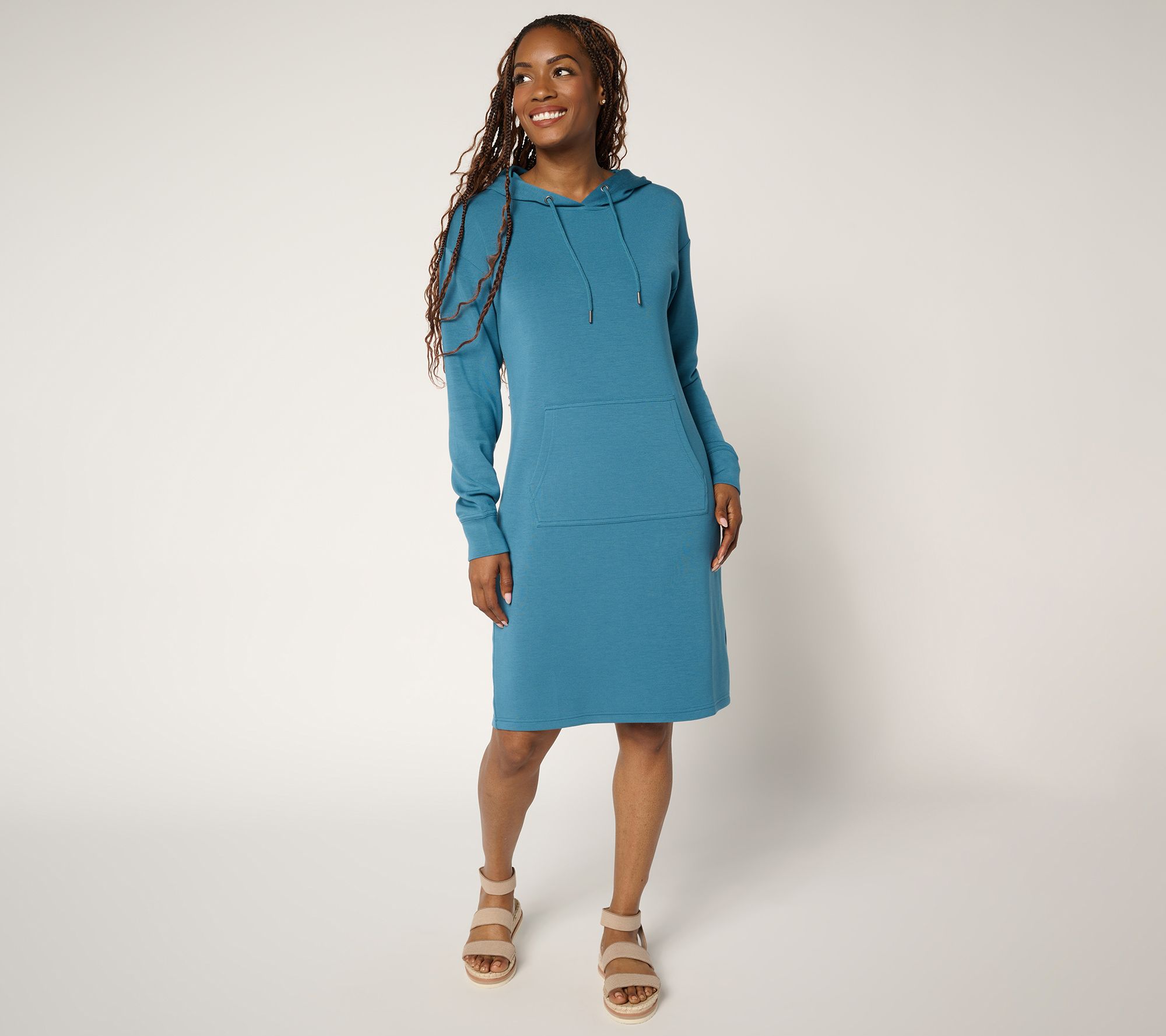 Belle by Kim Gravel Petite ScubaLuxe On the Go Hooded Dress