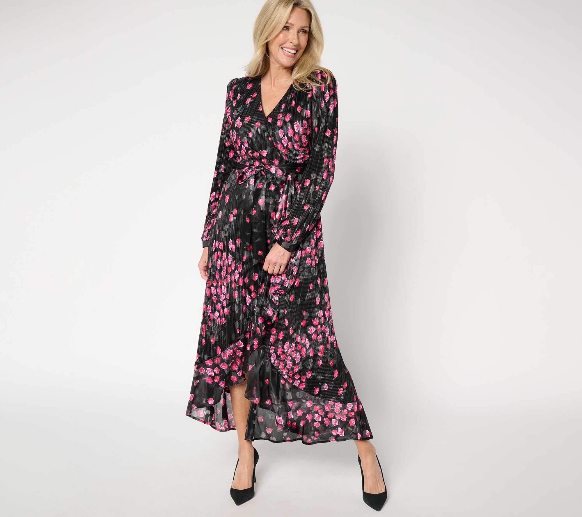 "As Is" BEAUTIFUL by Lawrence Zarian Petite Faux Wrap Dress