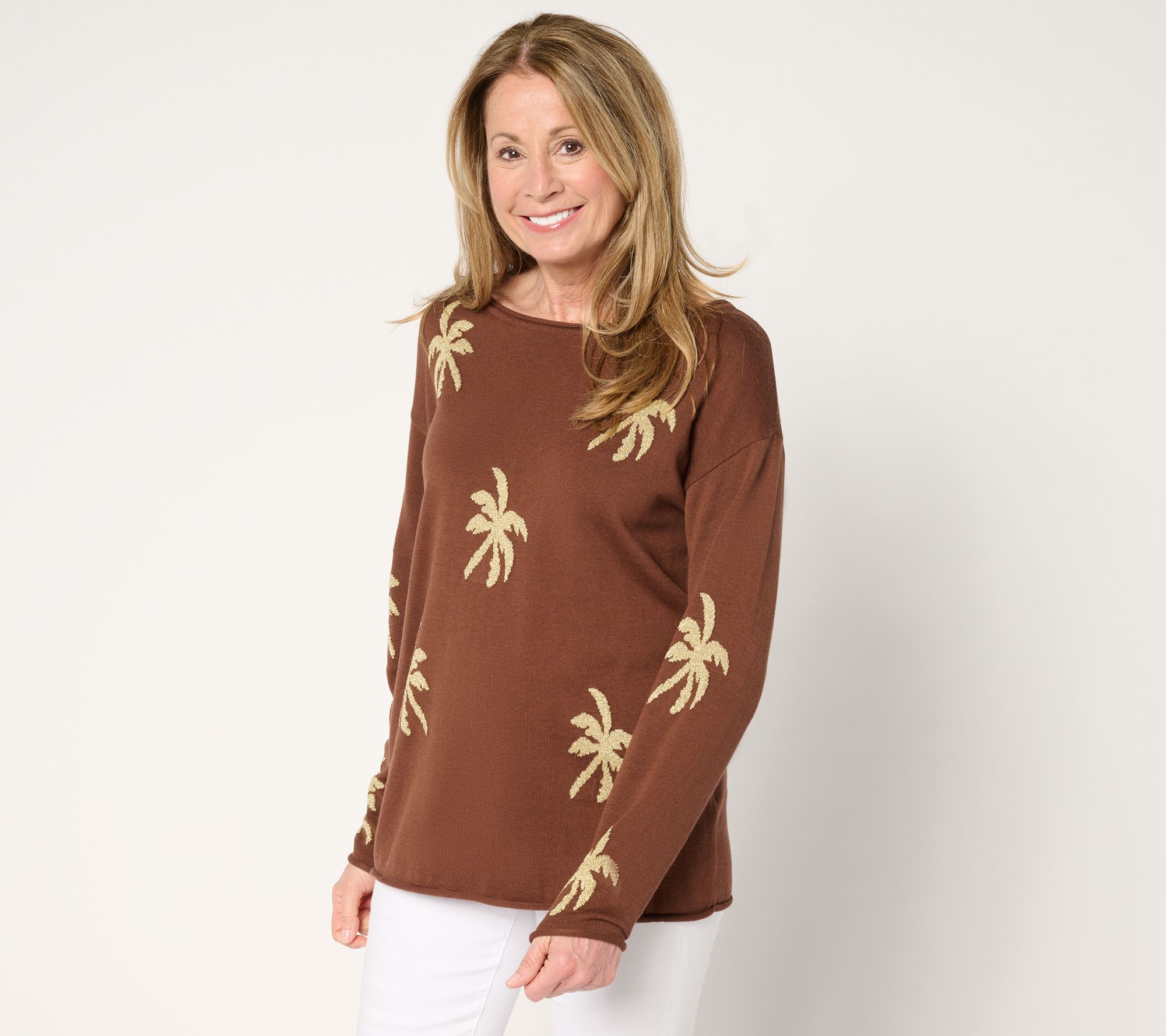 "As Is" Belle by Kim Gravel Golden Palms Sweater