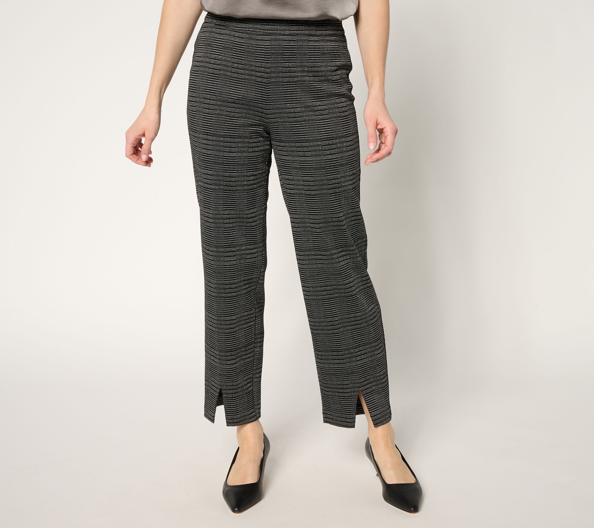 "As Is" by Stacy London Petite Knit Pull-On Front Slit Pant
