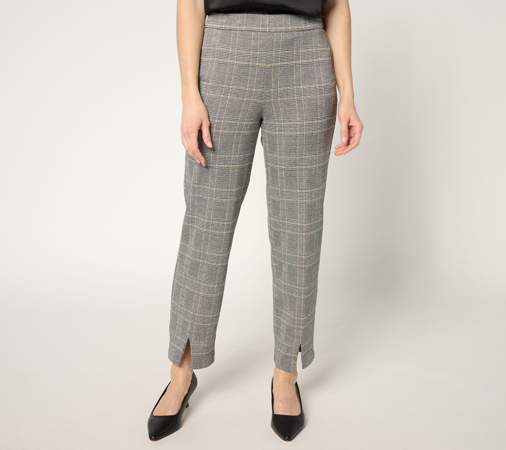 "As Is" by Stacy London Petite Knit Pull-On Front Slit Pant