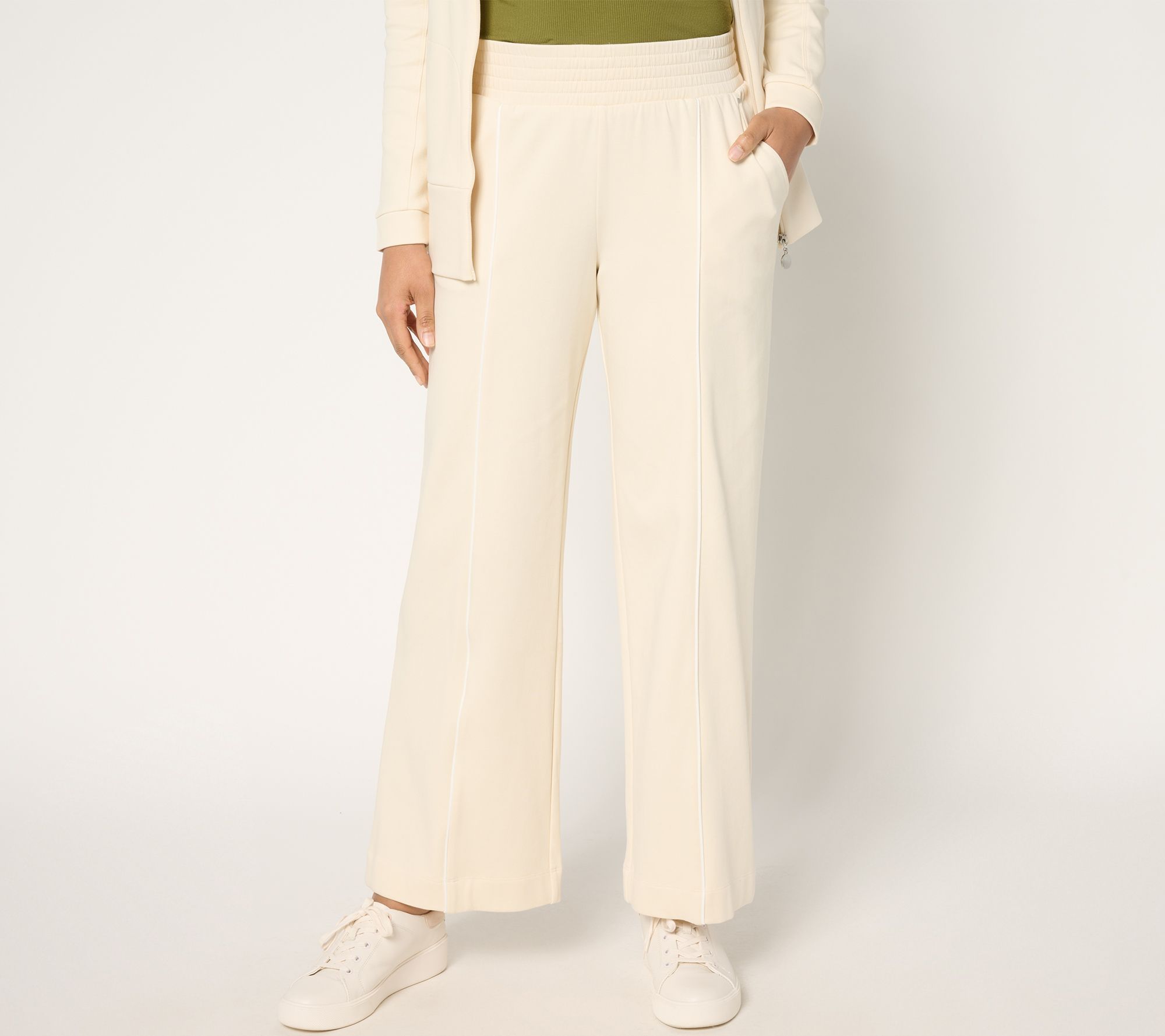"As Is" Sport Savvy Petite Full Length Pant with Front Piping Detail