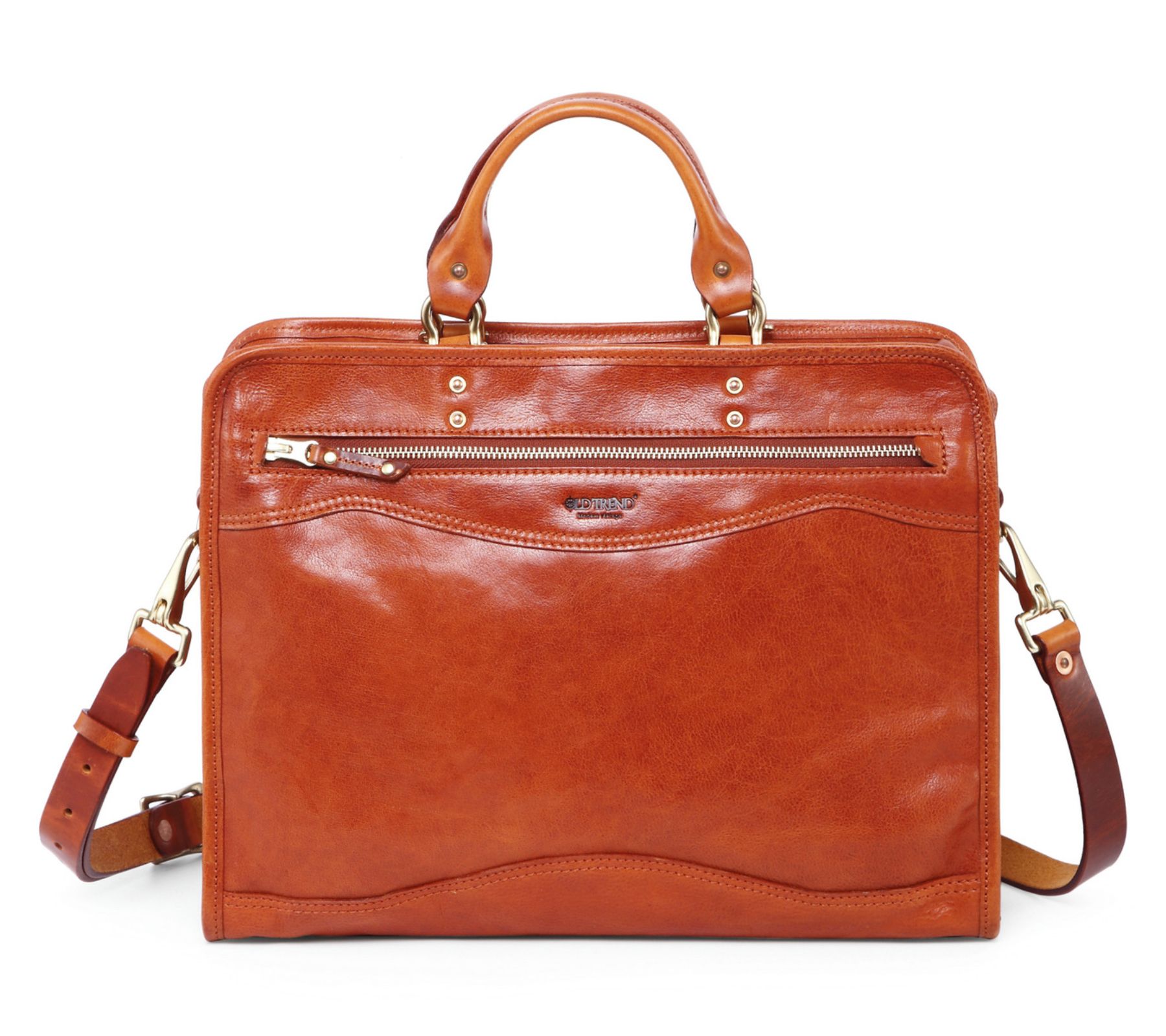 Old Trend Ficus Leather Top Handle Briefcase w/Shoulder Strap