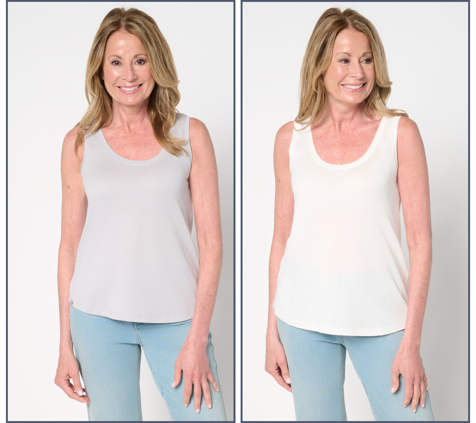 "As Is" Barefoot Dreams Malibu Collection Pima Modal 2Pk Tank